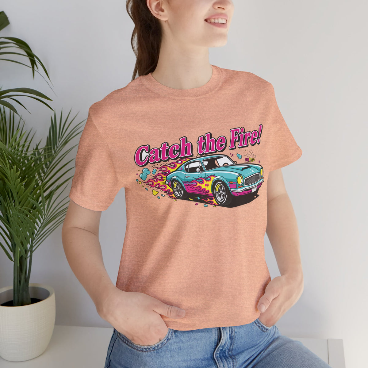 Catch the Fire Vintage Muscle Car Graphic T Shirt