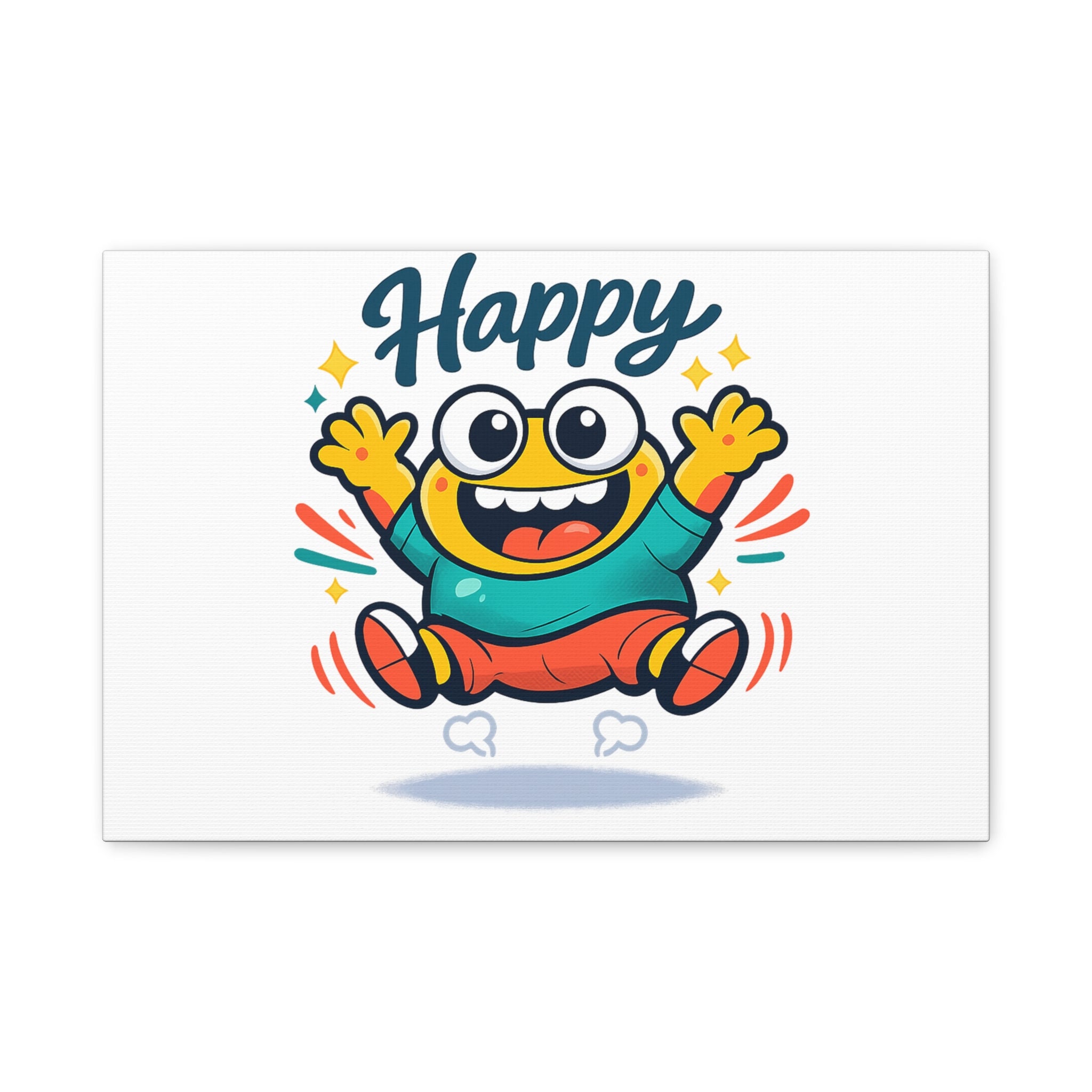 Happy Blob Cartoon Canvas | Bold Cartoon, Thick Outline, Kawaii Minimal