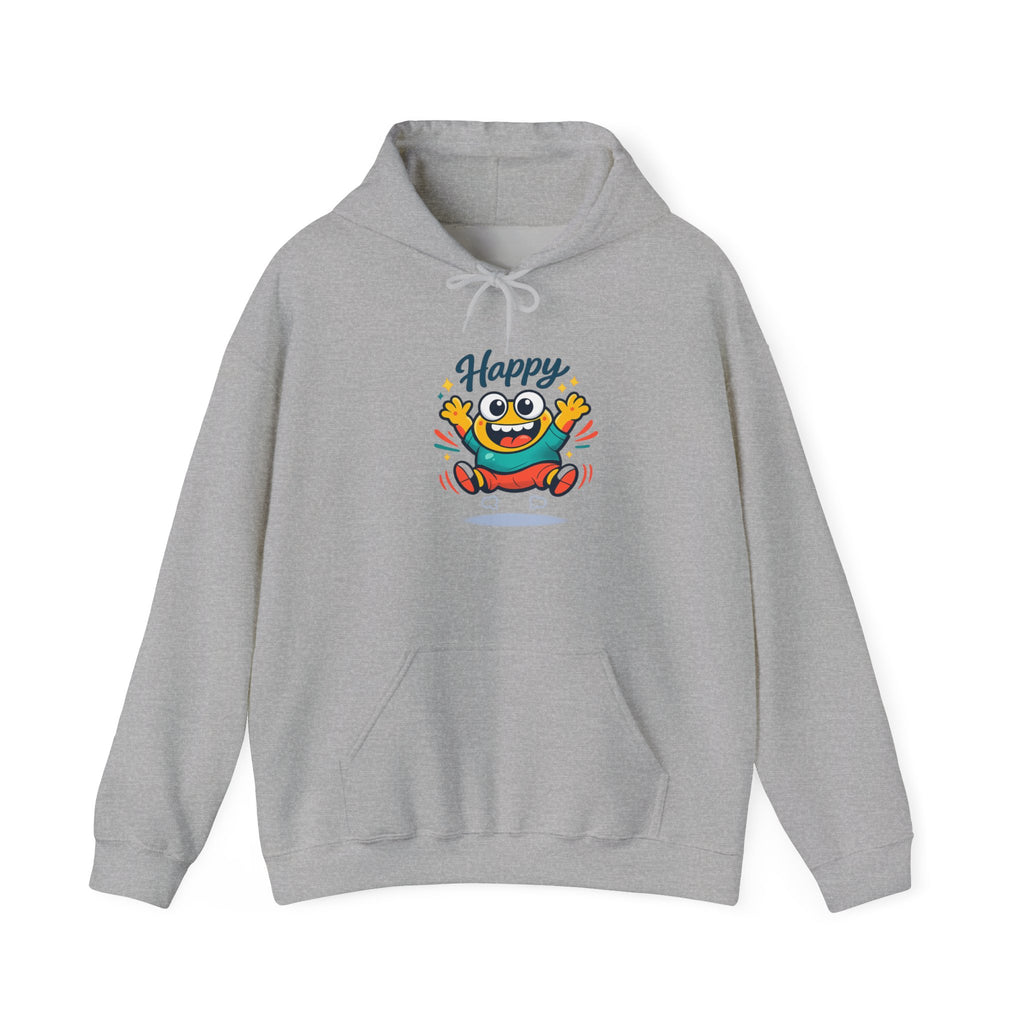 Happy Blob Cartoon Hoodie – Minimal Smiley Graphic Pullover
