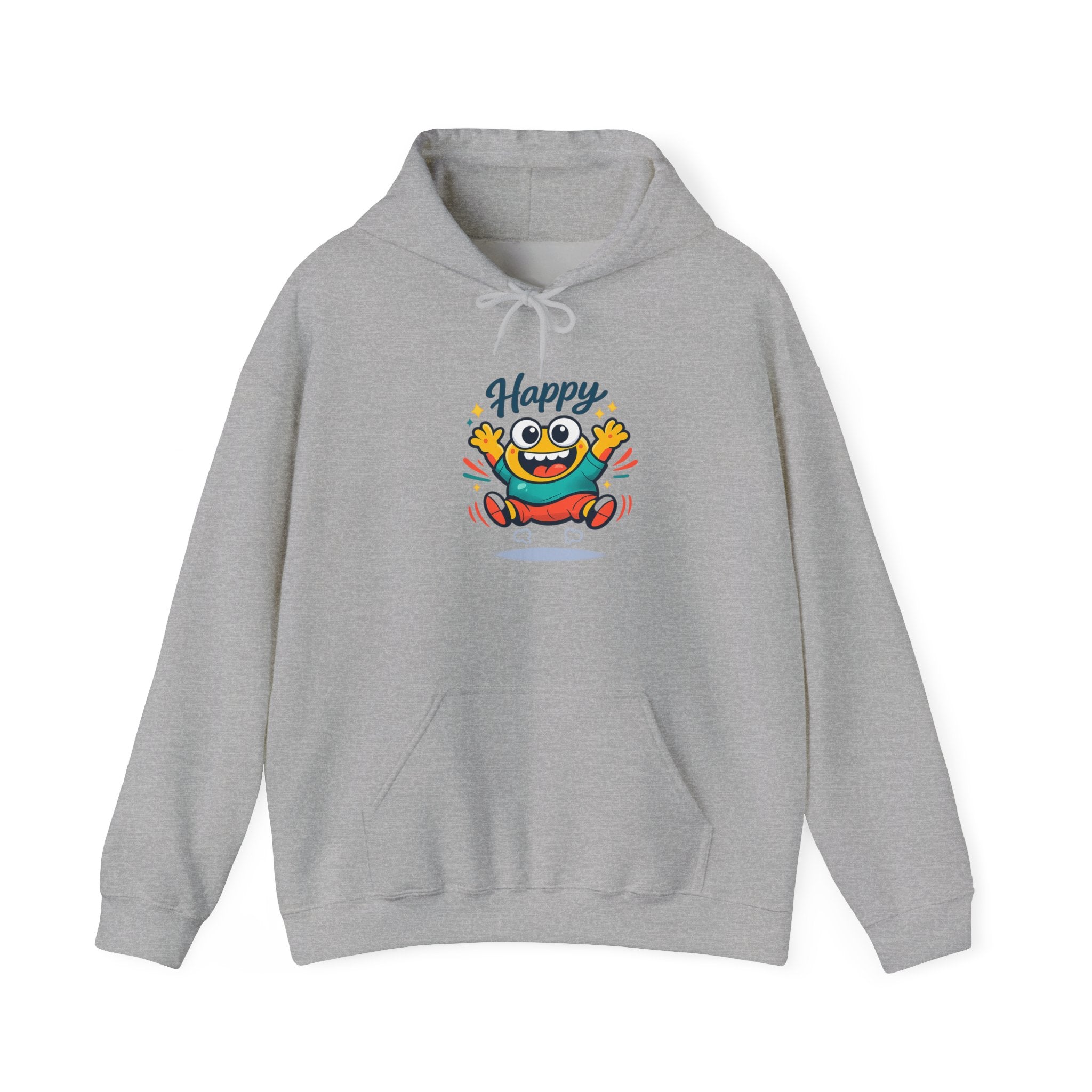 Happy Blob Cartoon Hoodie – Minimal Smiley Graphic Pullover