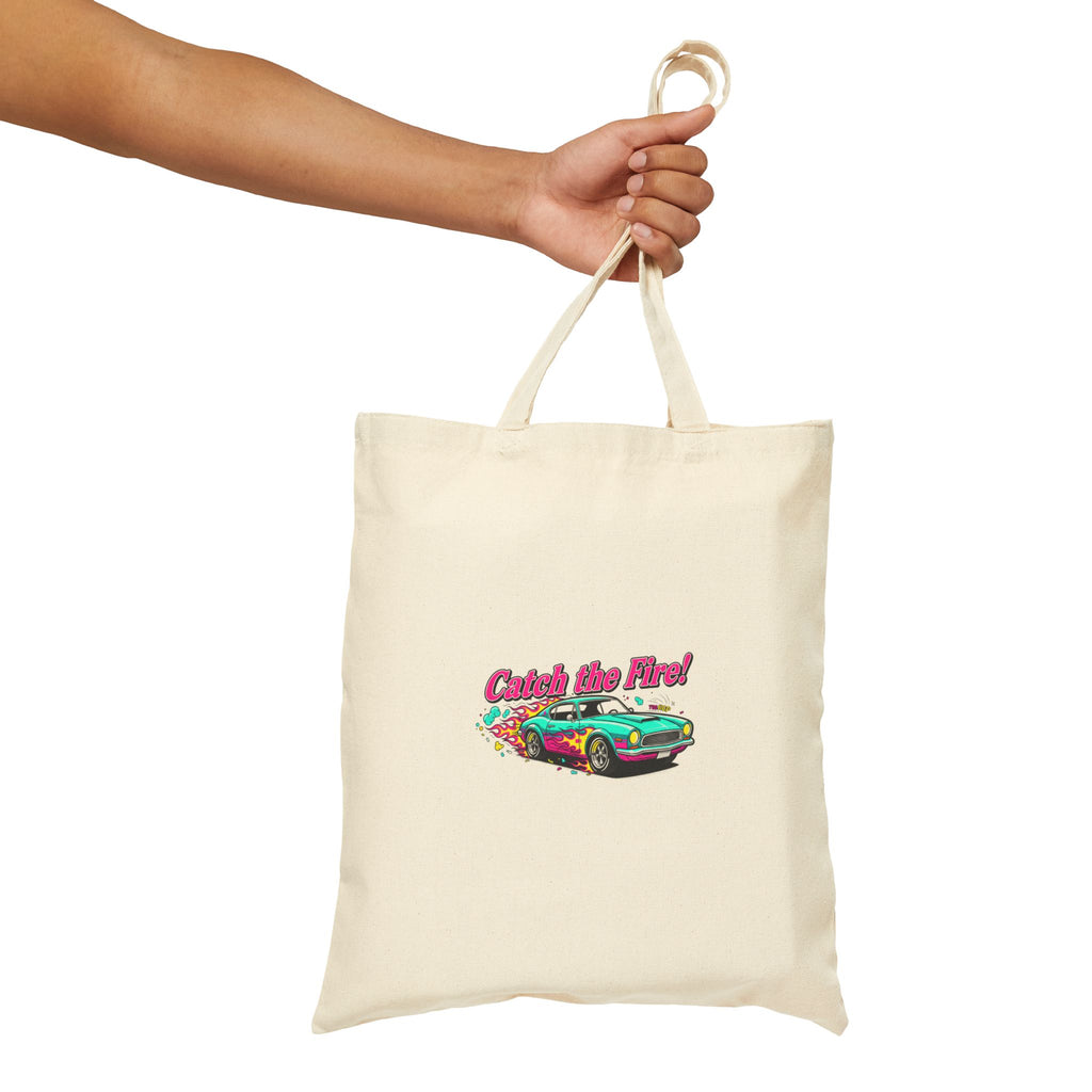 Retro Dragster Tote Bag – Vintage Car Graphic Canvas Tote