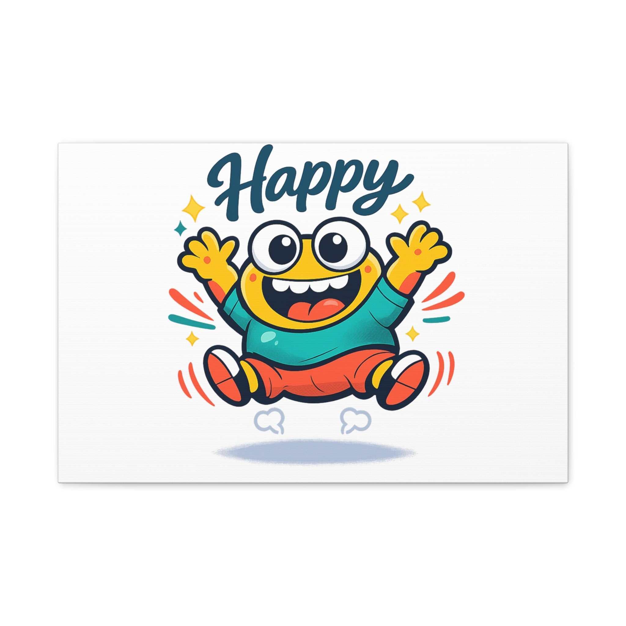 Happy Blob Cartoon Canvas | Bold Cartoon, Thick Outline, Kawaii Minimal