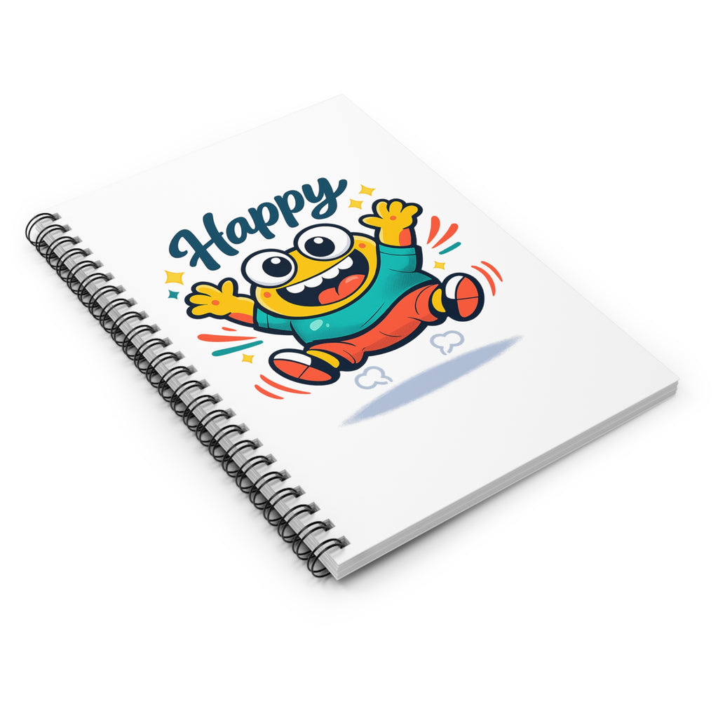 Happy Cartoon Monster Spiral Notebook — Ruled Journal for Kids & Teens