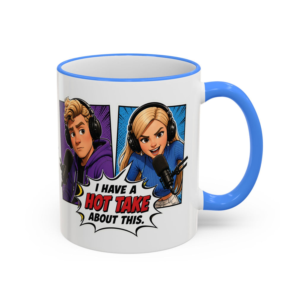 Jake And Emma Hot Take Accent Rim Mug – I Have A Hot Take About This Comic Coffee Cup (11oz/15oz)