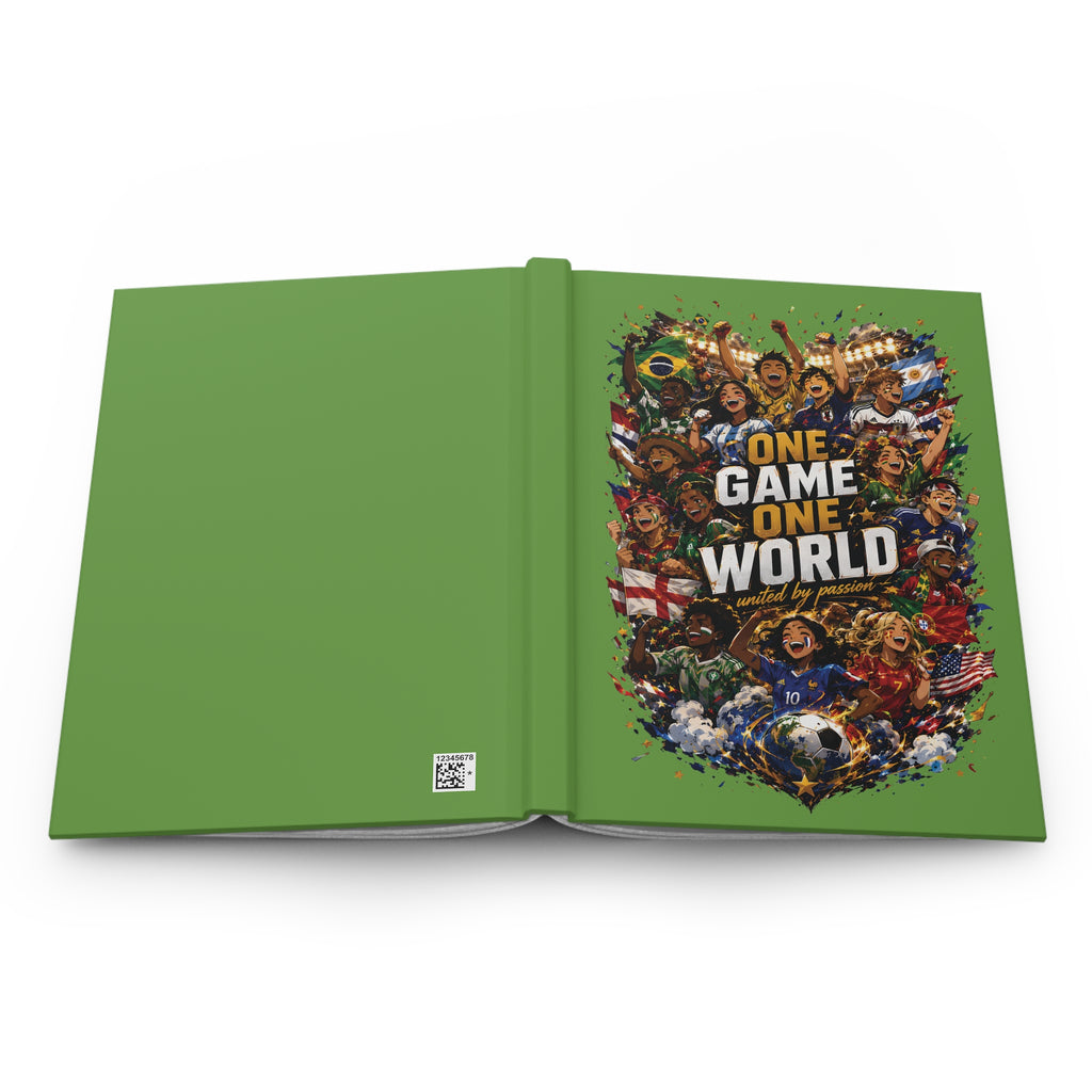 One Game One World Soccer Journal — Hardcover Matte Notebook