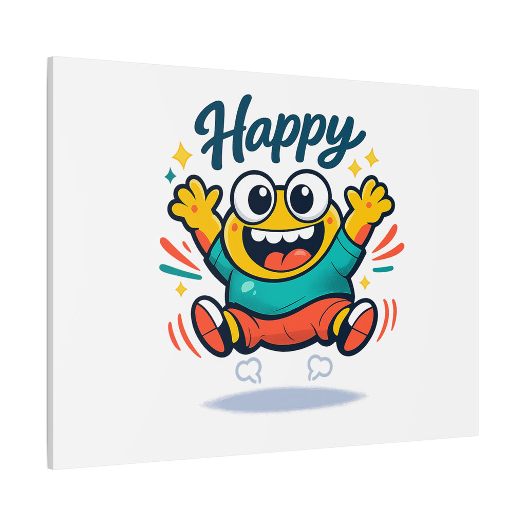 Happy Blob Cartoon Canvas | Bold Cartoon, Thick Outline, Kawaii Minimal