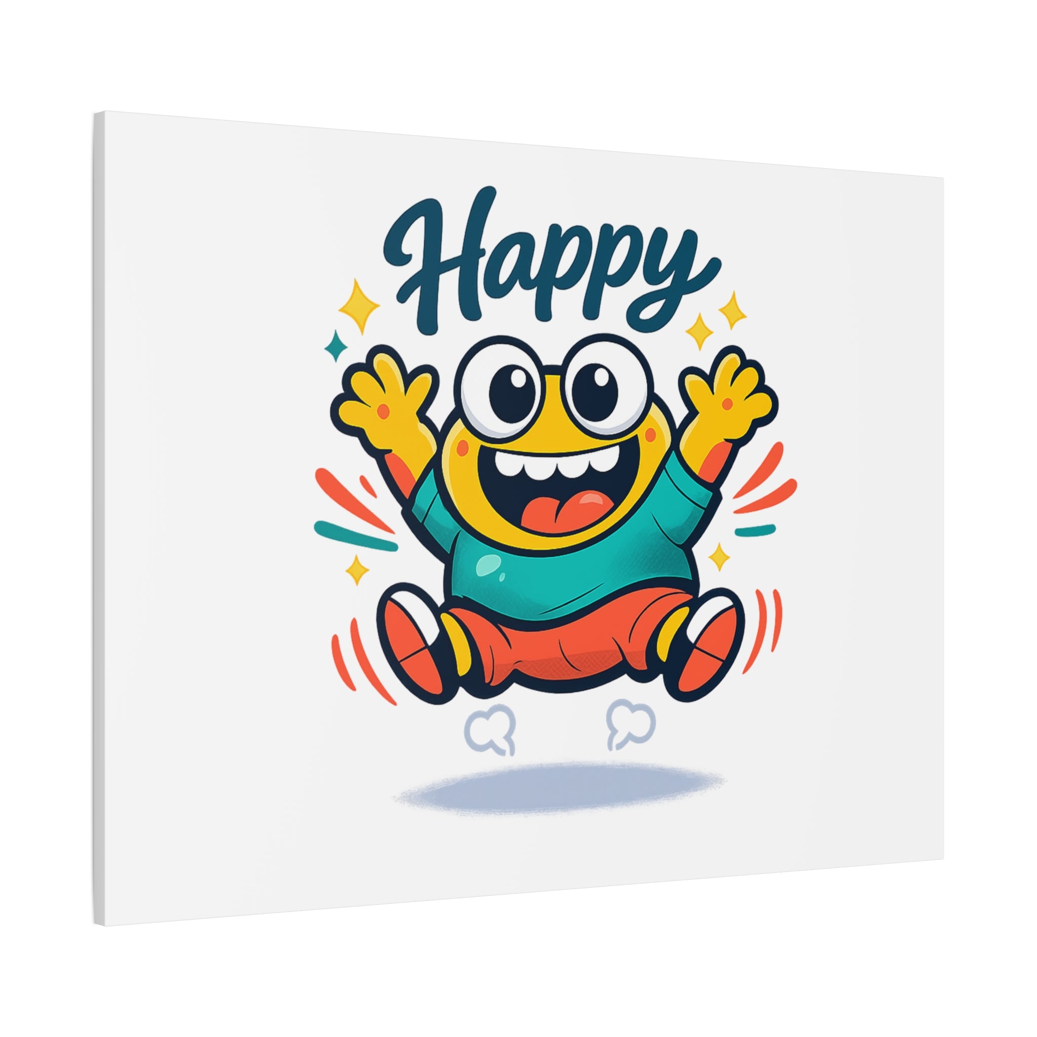 Happy Blob Cartoon Canvas | Bold Cartoon, Thick Outline, Kawaii Minimal