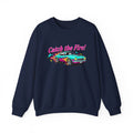 Cartoon Dragster Flames Sweatshirt - Vintage Racing Graphic Crewneck