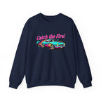 Cartoon Dragster Flames Sweatshirt - Vintage Racing Graphic Crewneck
