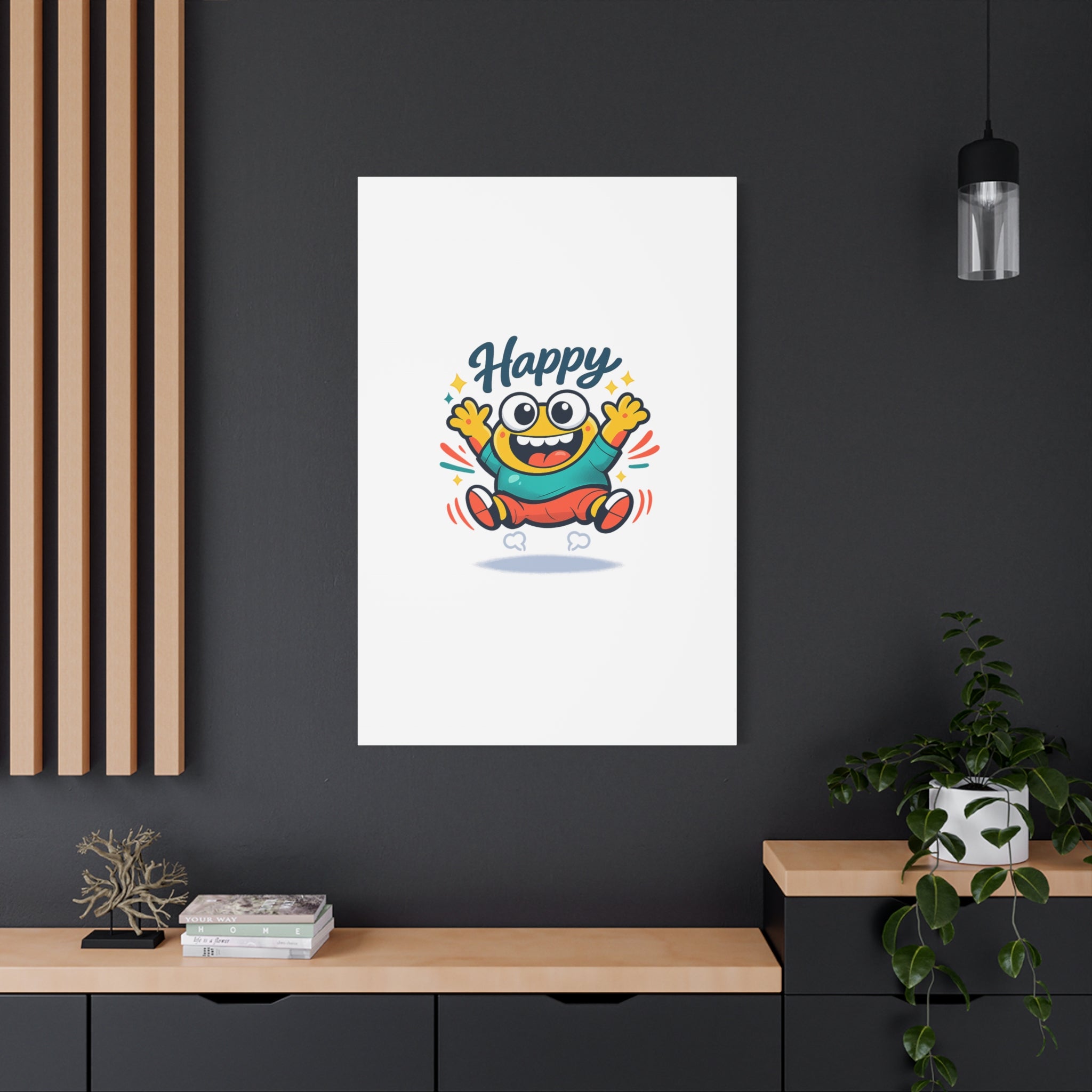 Happy Blob Cartoon Canvas | Bold Cartoon, Thick Outline, Kawaii Minimal