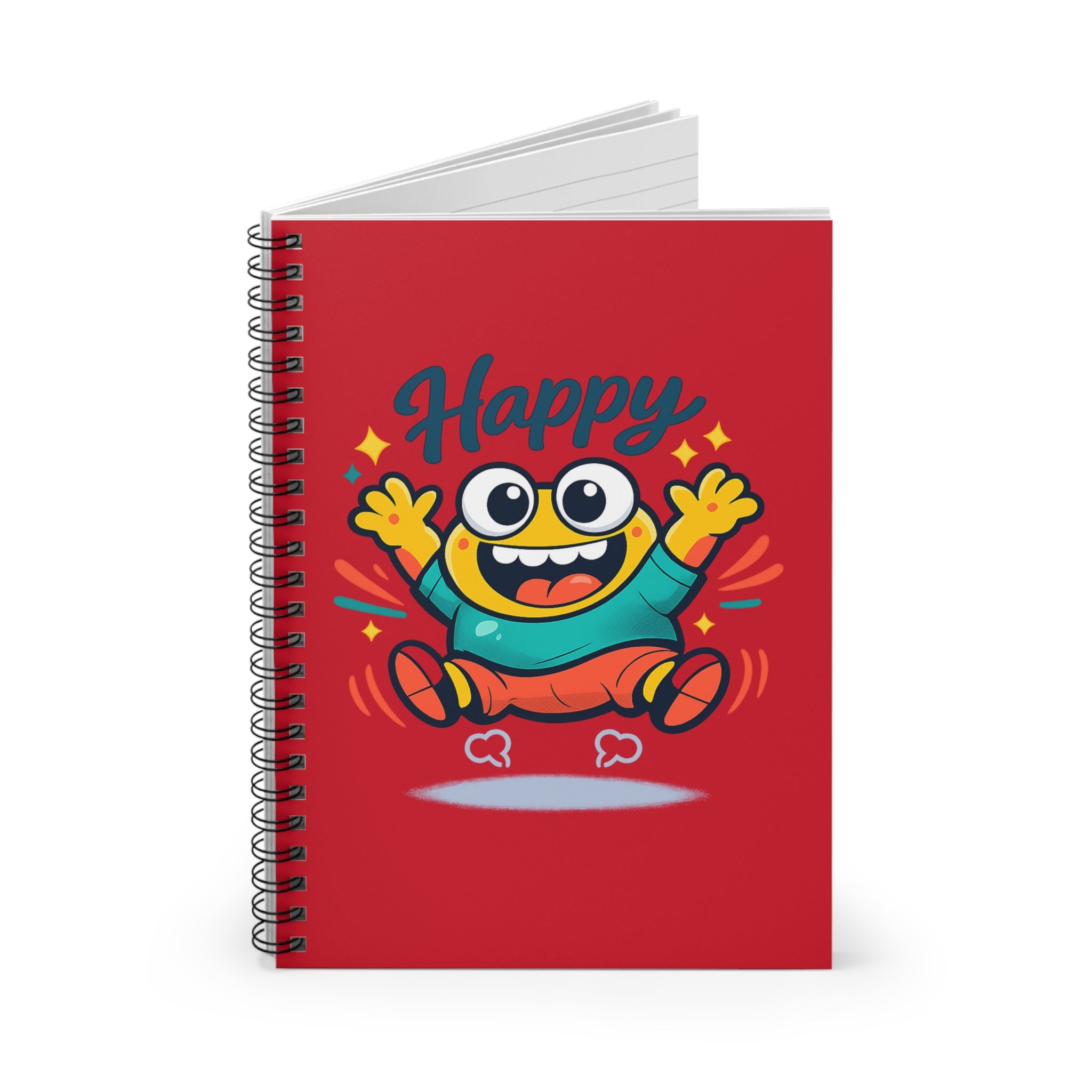 Happy Cartoon Monster Spiral Notebook — Ruled Journal for Kids & Teens