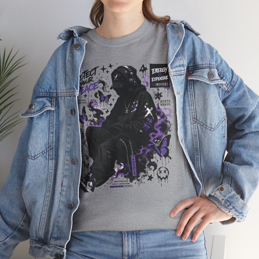 Peacekeeper Anime Graphic Tee — Purple Aesthetic Streetwear