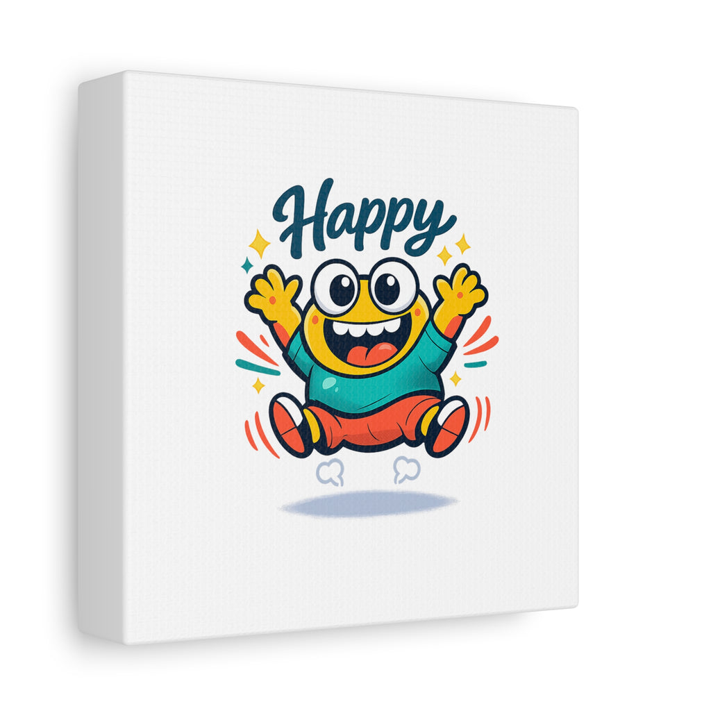Happy Blob Cartoon Canvas | Bold Cartoon, Thick Outline, Kawaii Minimal
