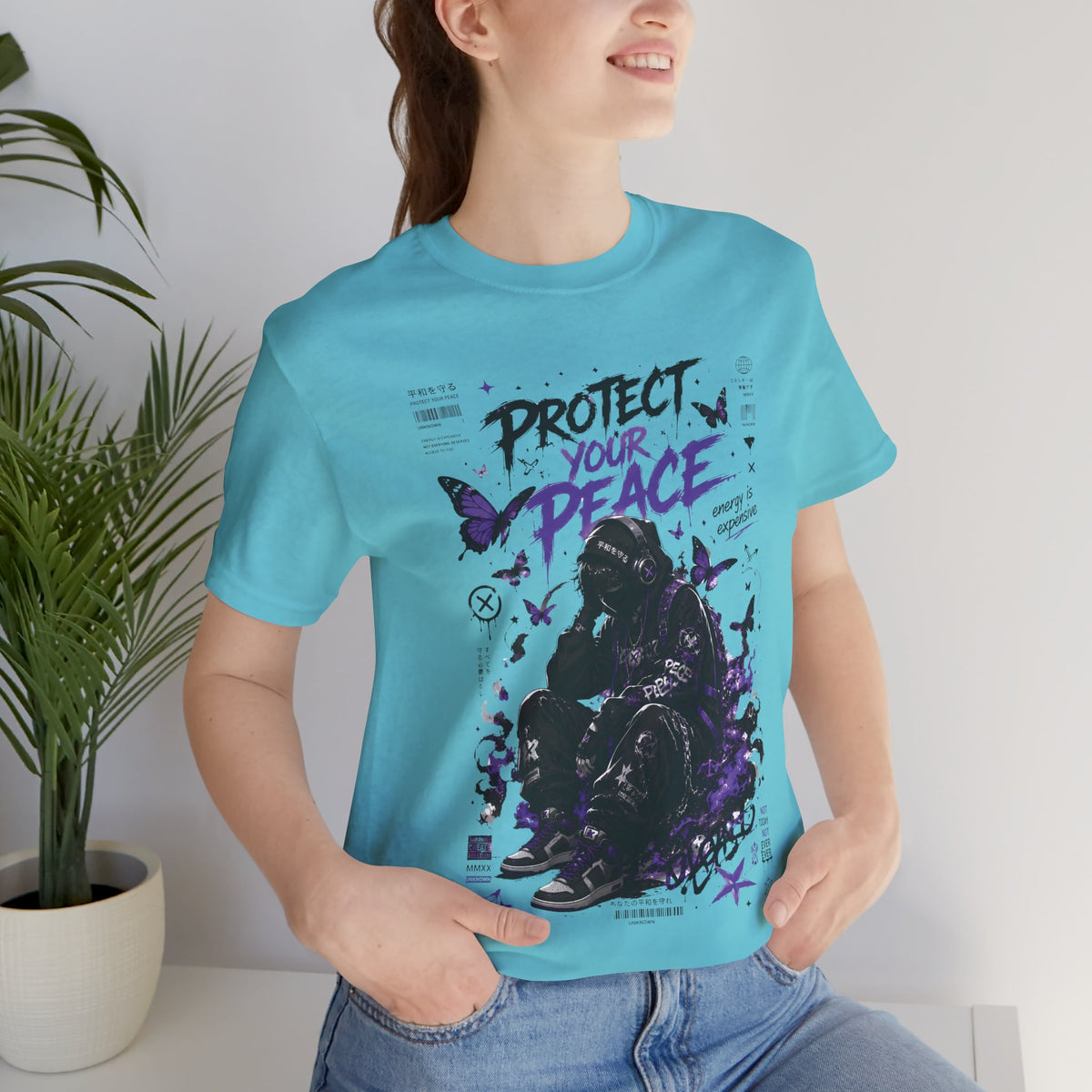 Protect Your Peace Gothic Butterfly Graphic T Shirt