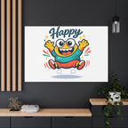 Happy Blob Cartoon Canvas Bold Kawaii Wall Art