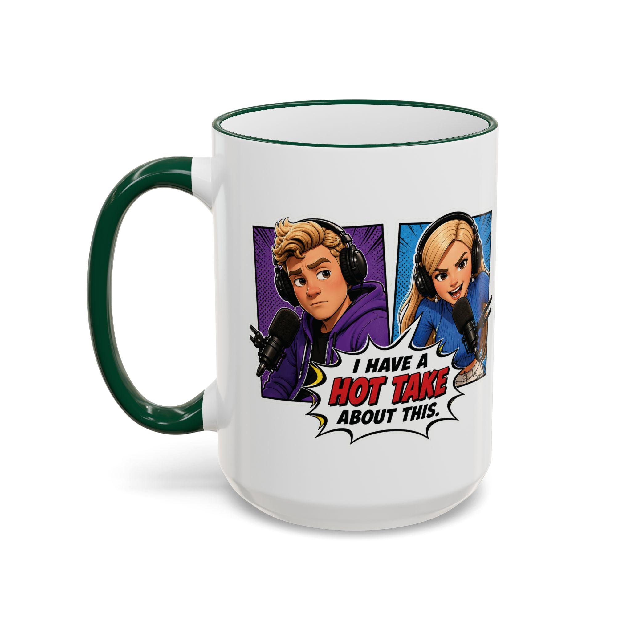Jake And Emma Hot Take Accent Rim Mug – I Have A Hot Take About This Comic Coffee Cup (11oz/15oz)