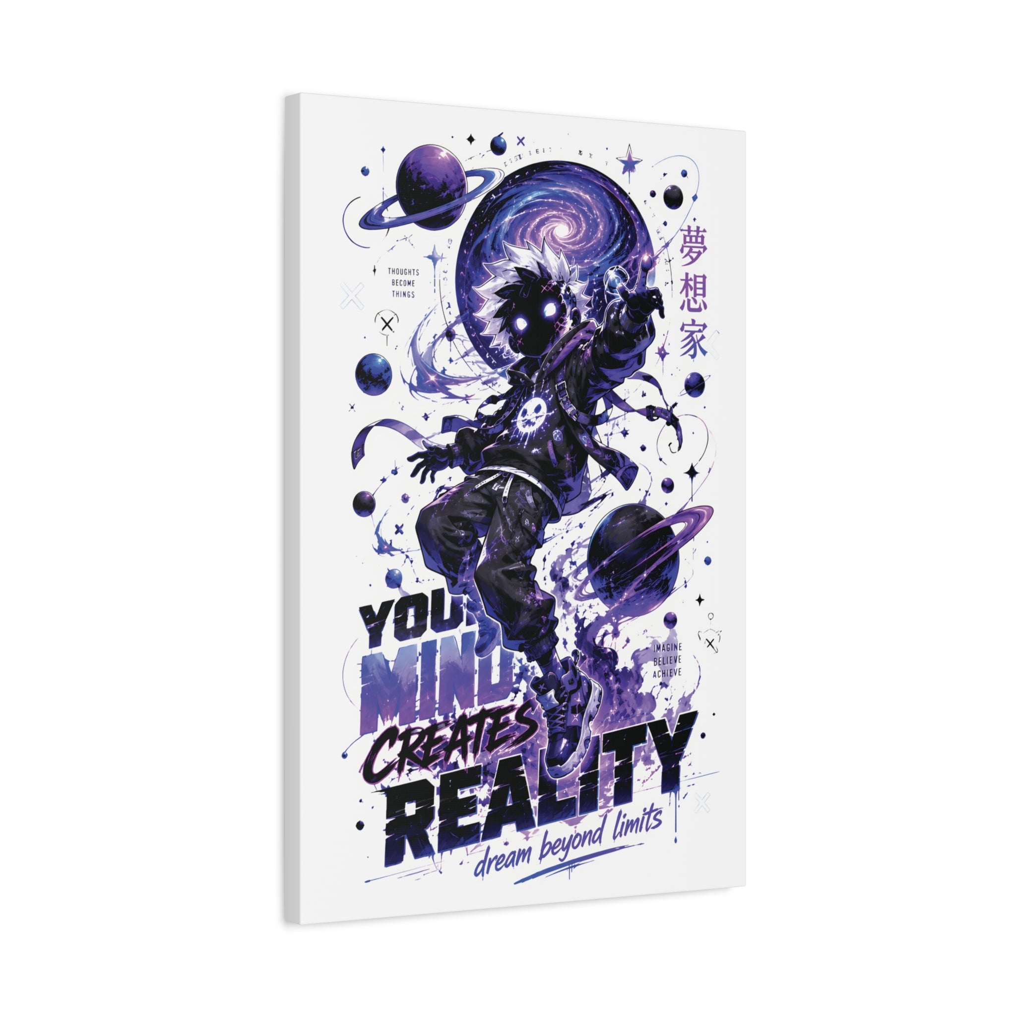 Space Astronaut Canvas Print — “You Mind Creates Reality” Inspirational Wall Art