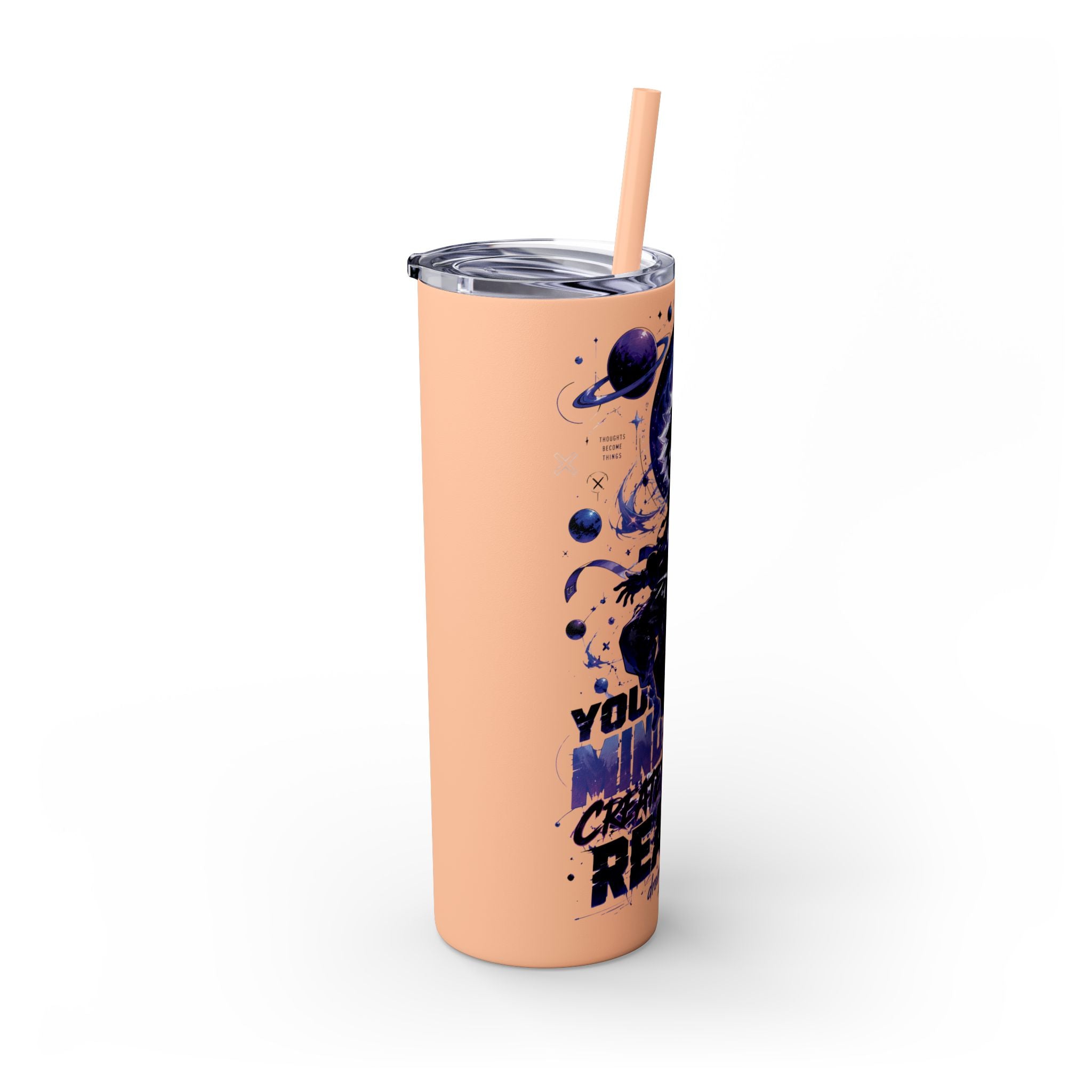 Galaxy Astronaut 20oz Skinny Tumbler with Straw – Cosmic Adventure Drink Cup