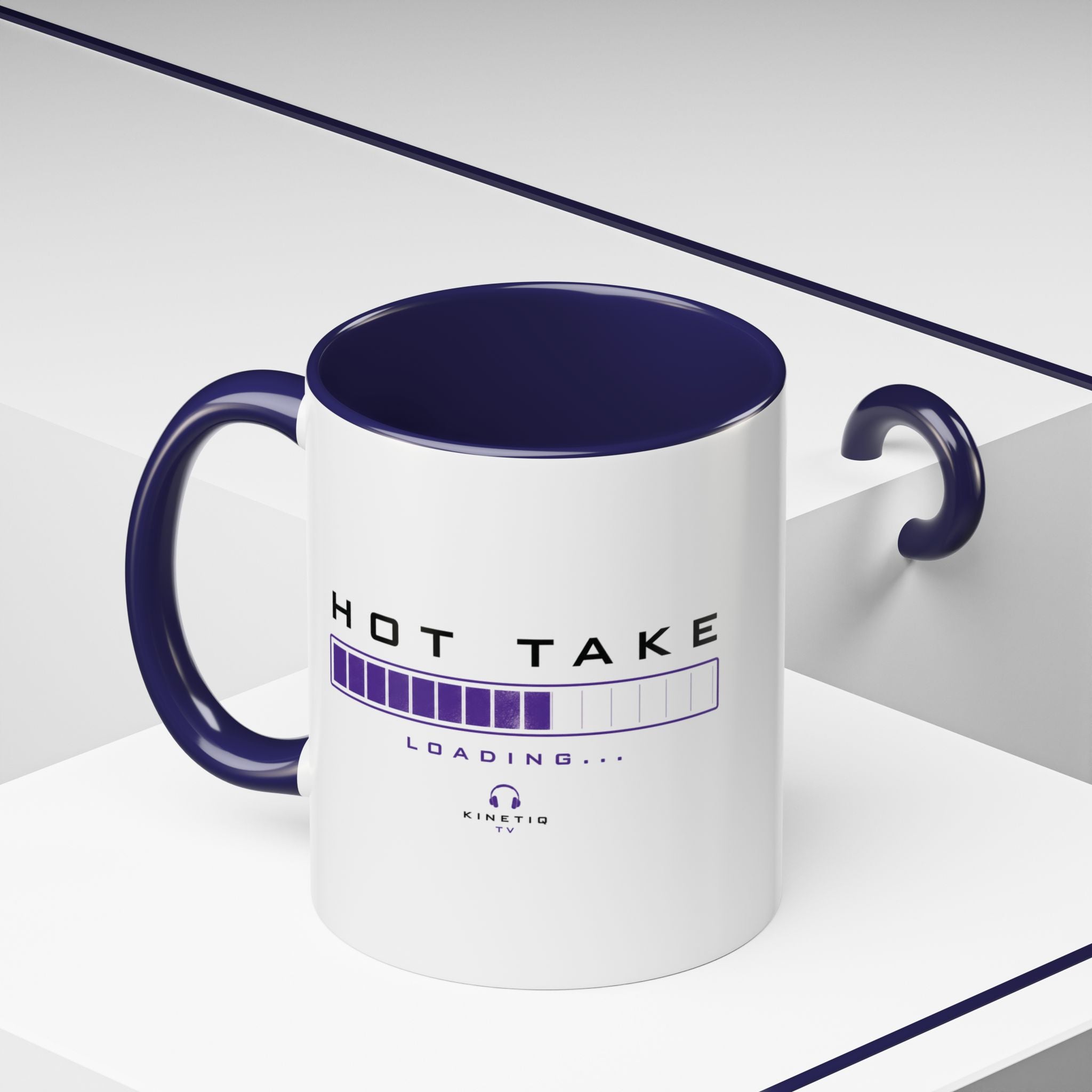 Accent Coffee Mug — "Hot Take Loading" Progress Bar Coffee Mug