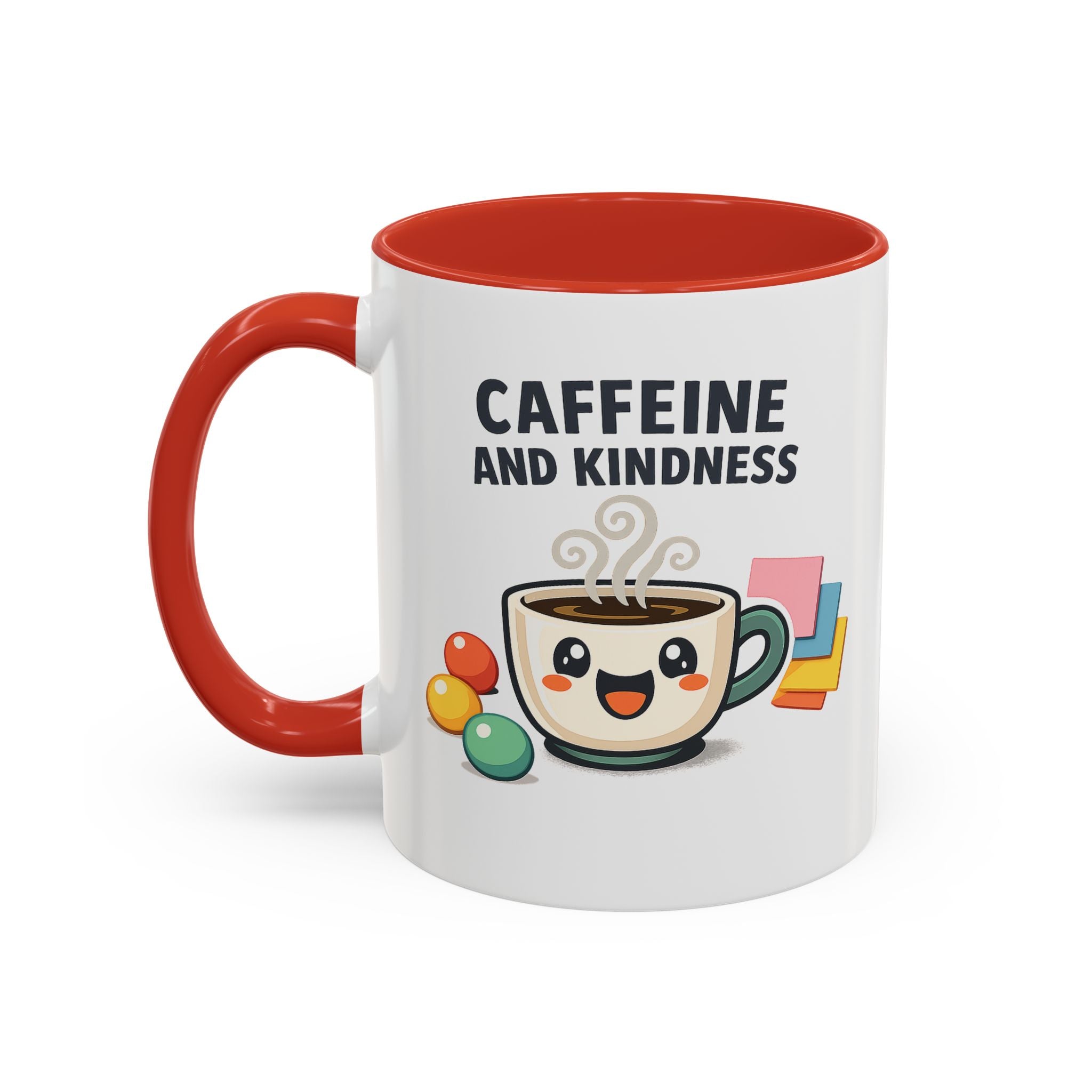 Caffeine and Kindness Coffee Mug – Ceramic Accent Mug (11oz / 15oz)