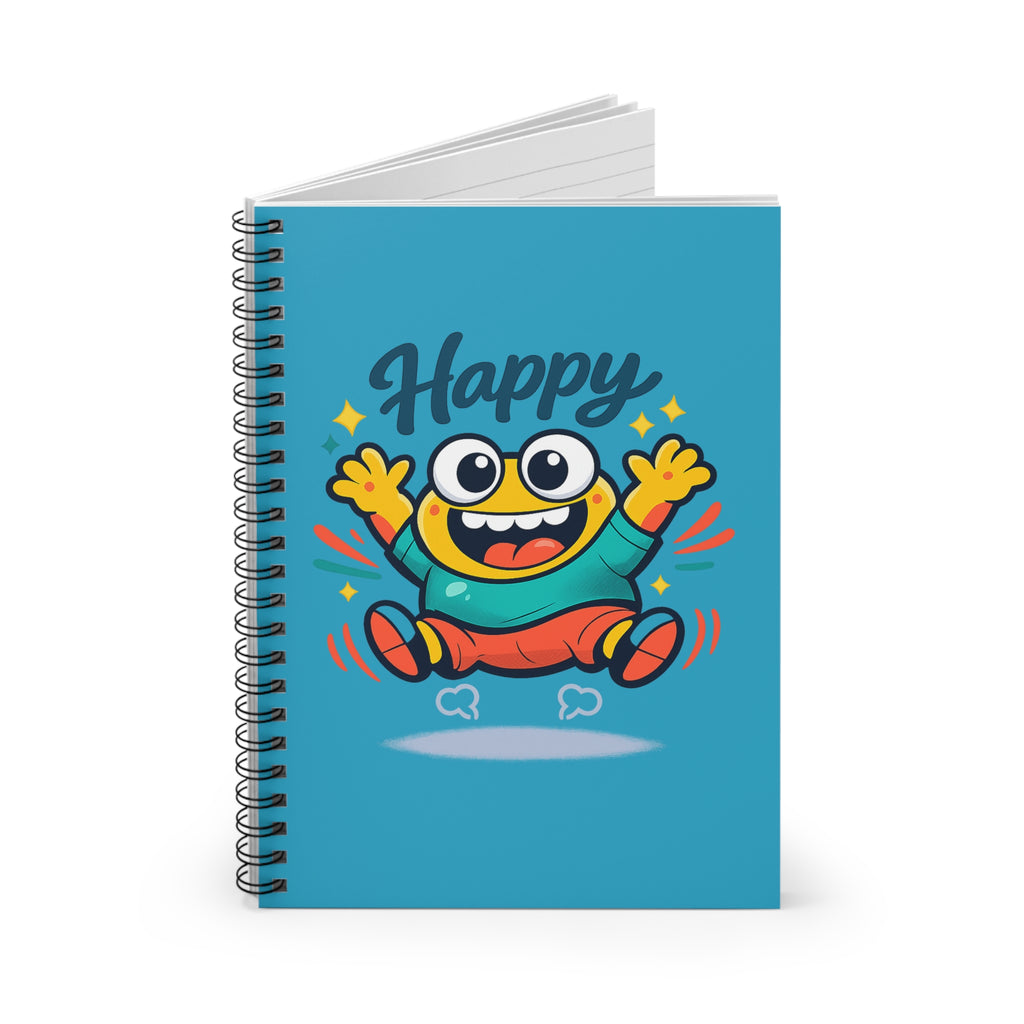 Happy Cartoon Monster Spiral Notebook — Ruled Journal for Kids & Teens