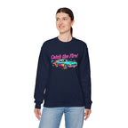 Cartoon Dragster Flames Sweatshirt - Vintage Racing Graphic Crewneck