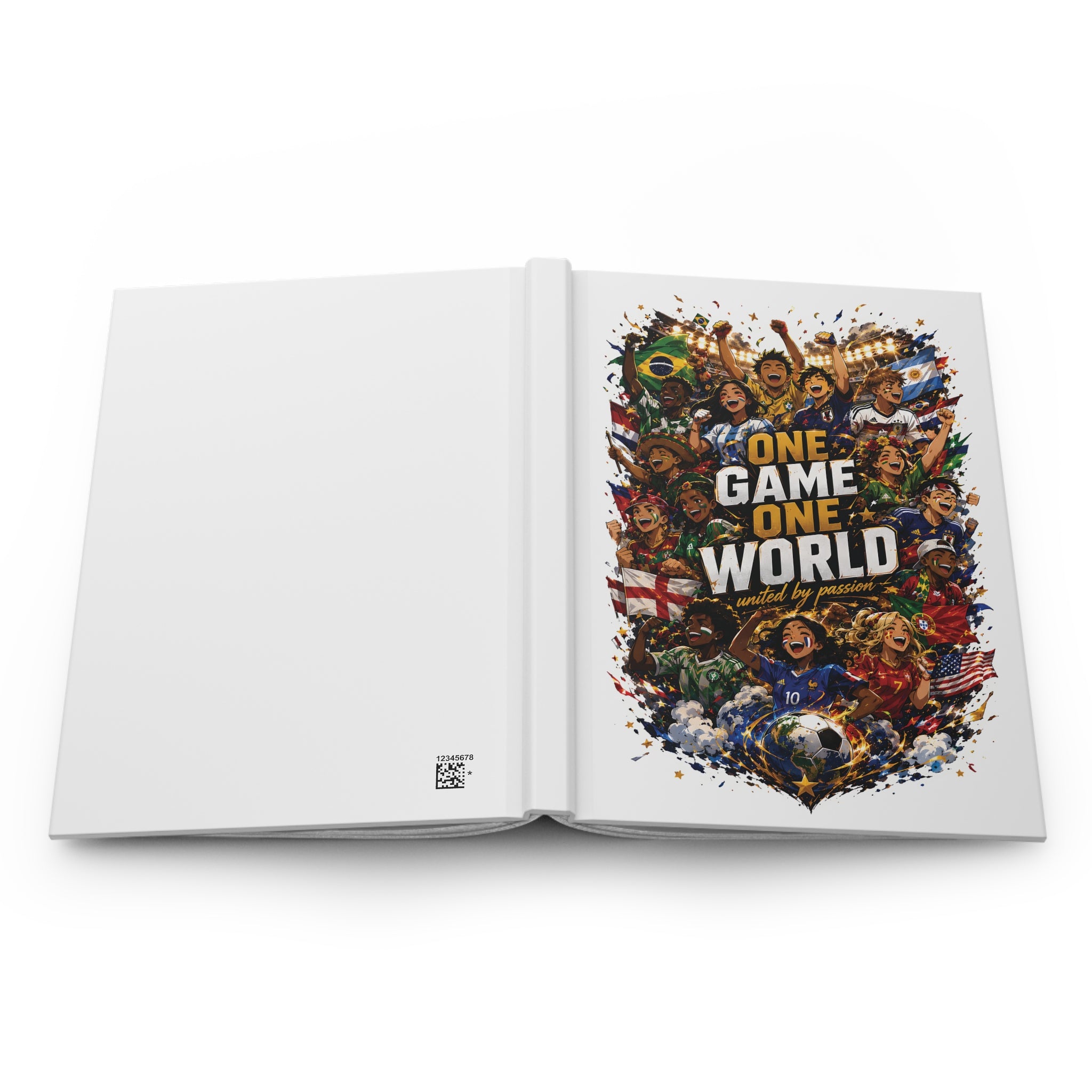Hardcover Journal — "One Game One World" Soccer World Cup Fan Notebook