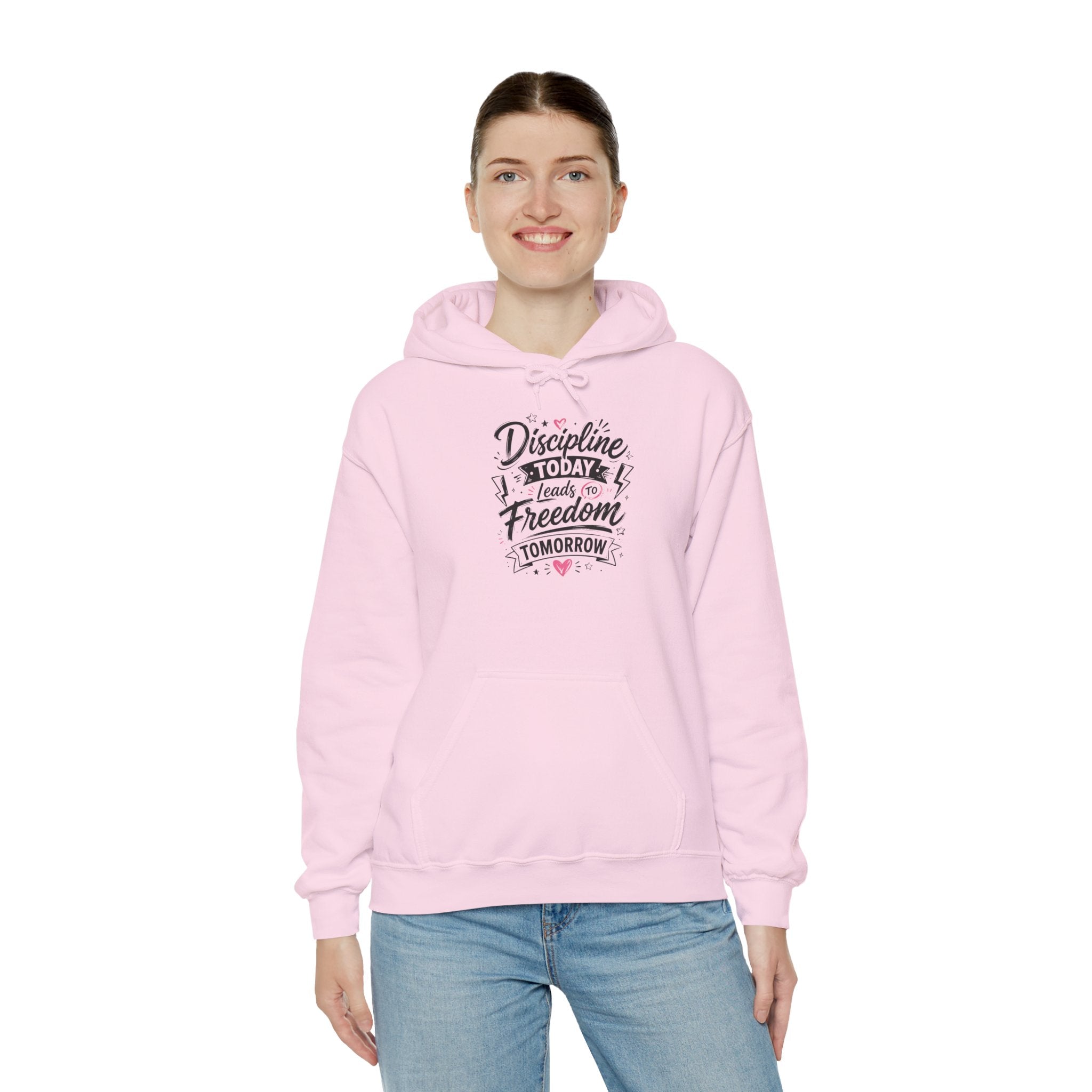 Hoodie — "Discipline Today Leads to Freedom Tomorrow" Motivational Pullover