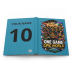 Soccer Hardcover Journal — "One Game One World" Personalized Team Notebook