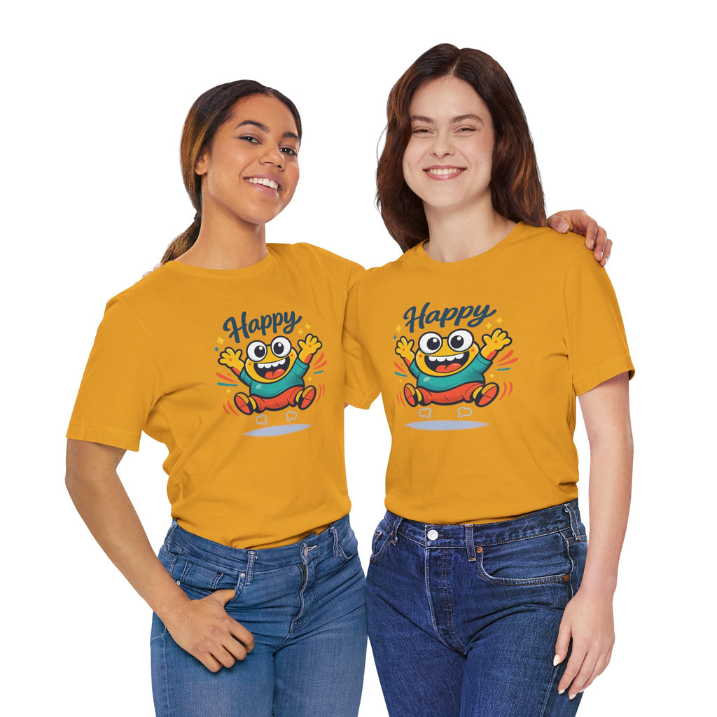 Happy Mood Blob Tee | kawaii minimal, thick outline emoji cartoon