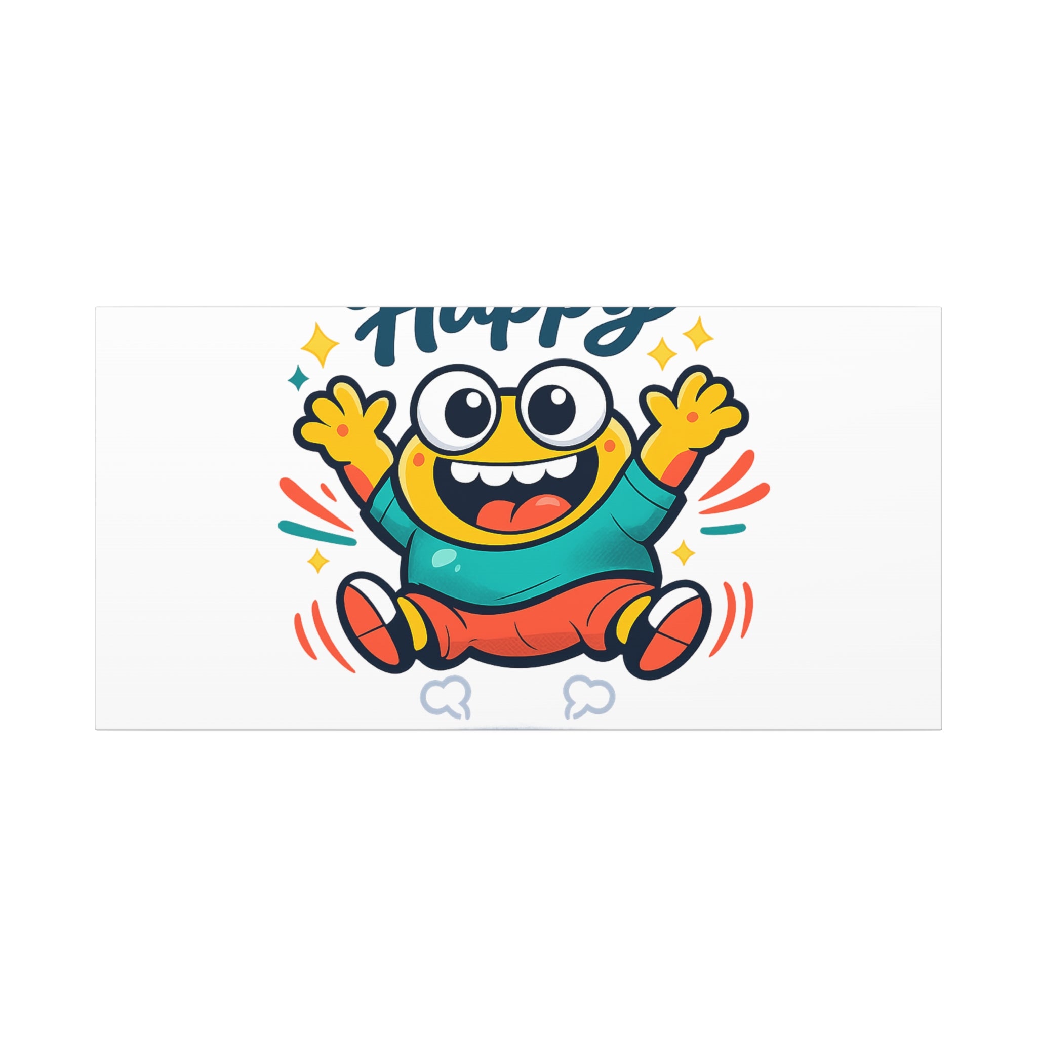 Happy Blob Cartoon Canvas | Bold Cartoon, Thick Outline, Kawaii Minimal