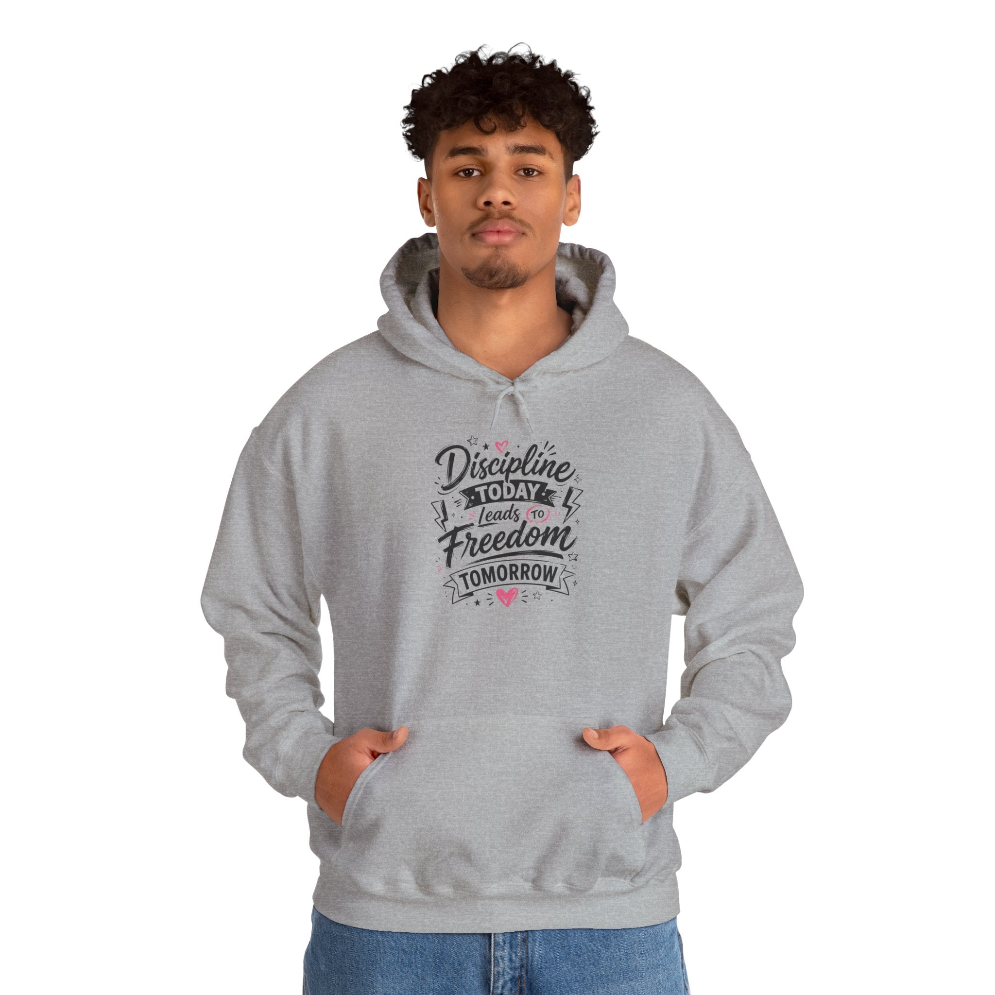 Hoodie — "Discipline Today Leads to Freedom Tomorrow" Motivational Pullover