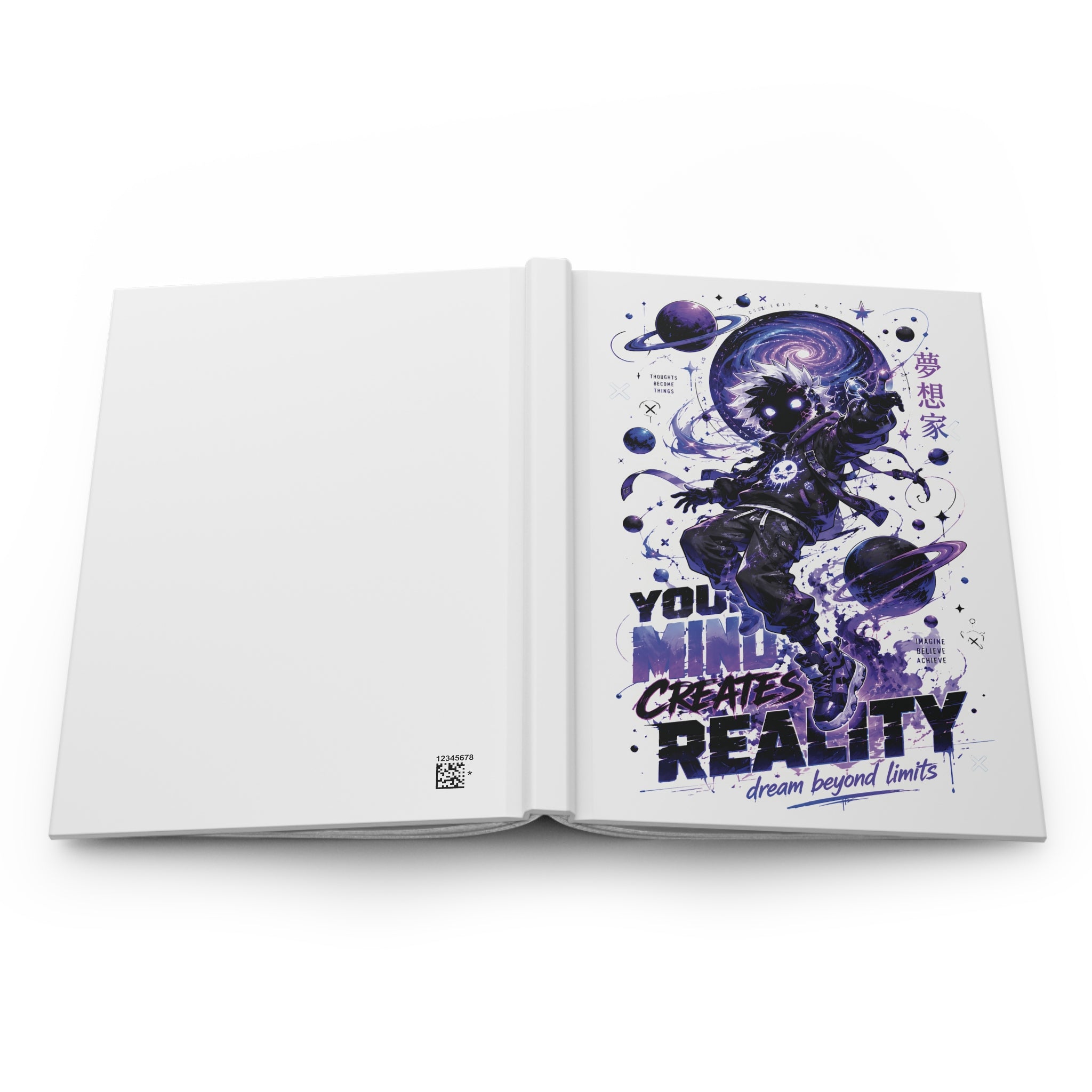 Space Dreamer Hardcover Journal — "Your Mind Creates Reality" Motivational Notebook