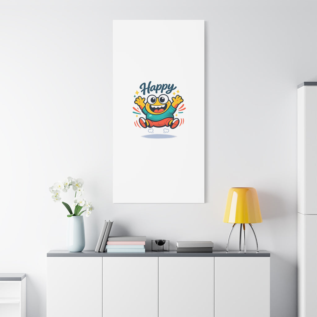 Happy Blob Cartoon Canvas | Bold Cartoon, Thick Outline, Kawaii Minimal
