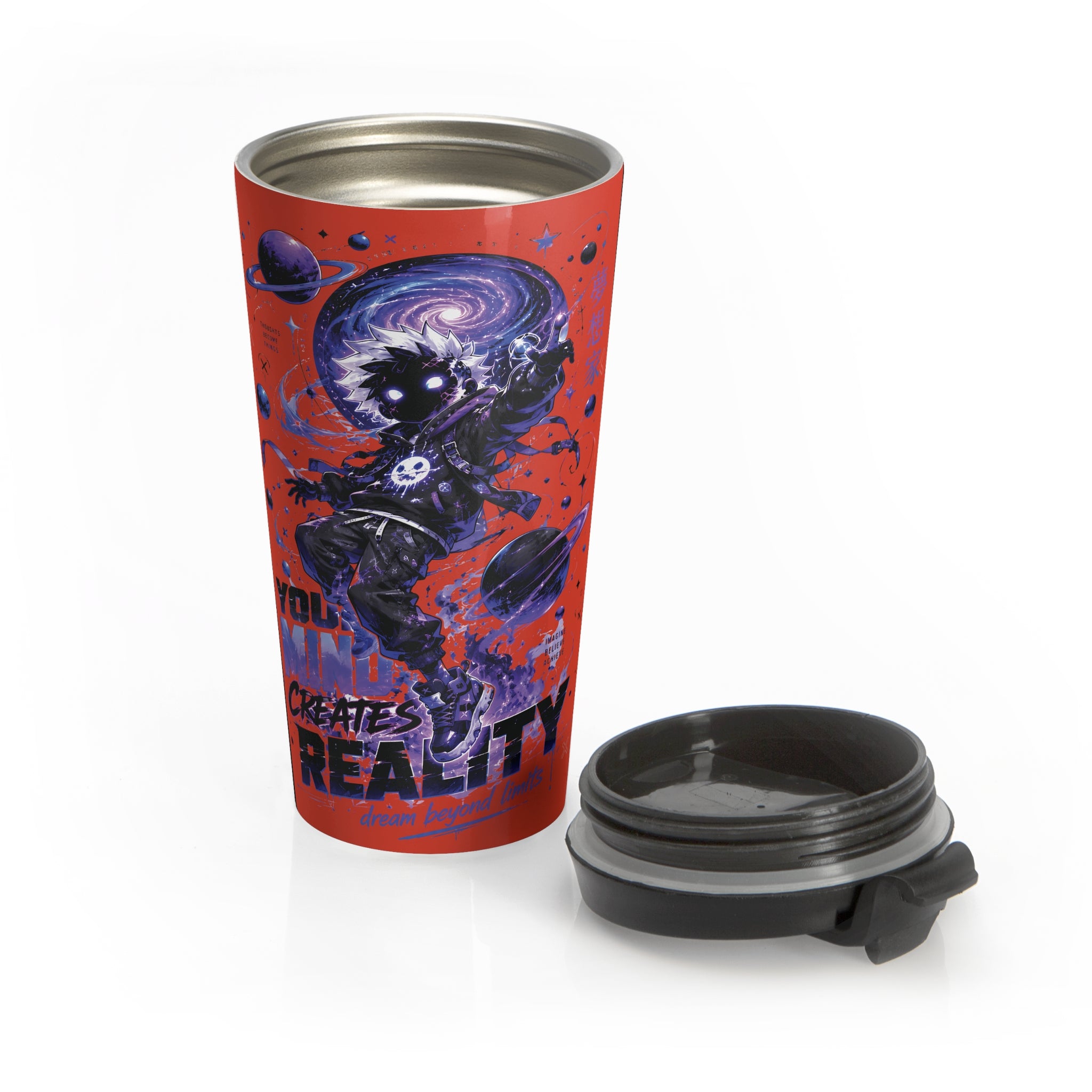 Your Mind Creates Reality Cosmic 15oz Travel Mug Magic Pink