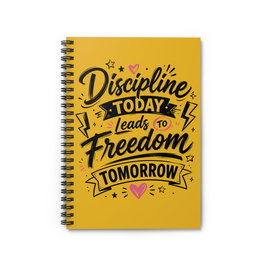 Notebook — "Discipline Today Leads to Freedom Tomorrow" Motivational Spiral Journal