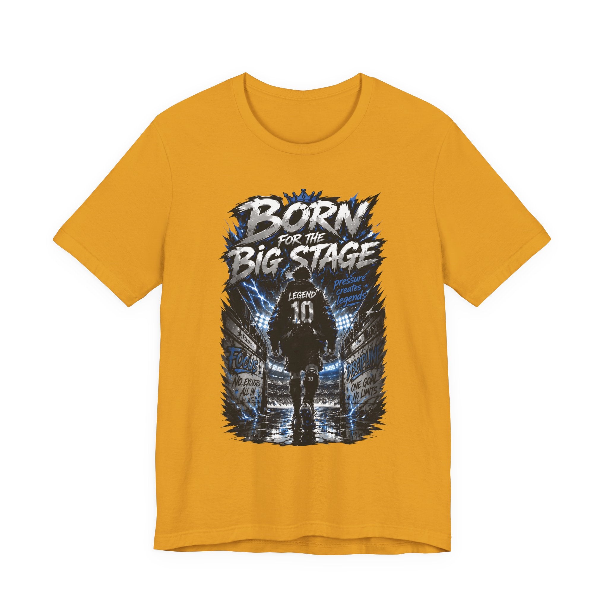 Soccer Player T‑Shirt — "Born for the Big Stage" Football Match Tee