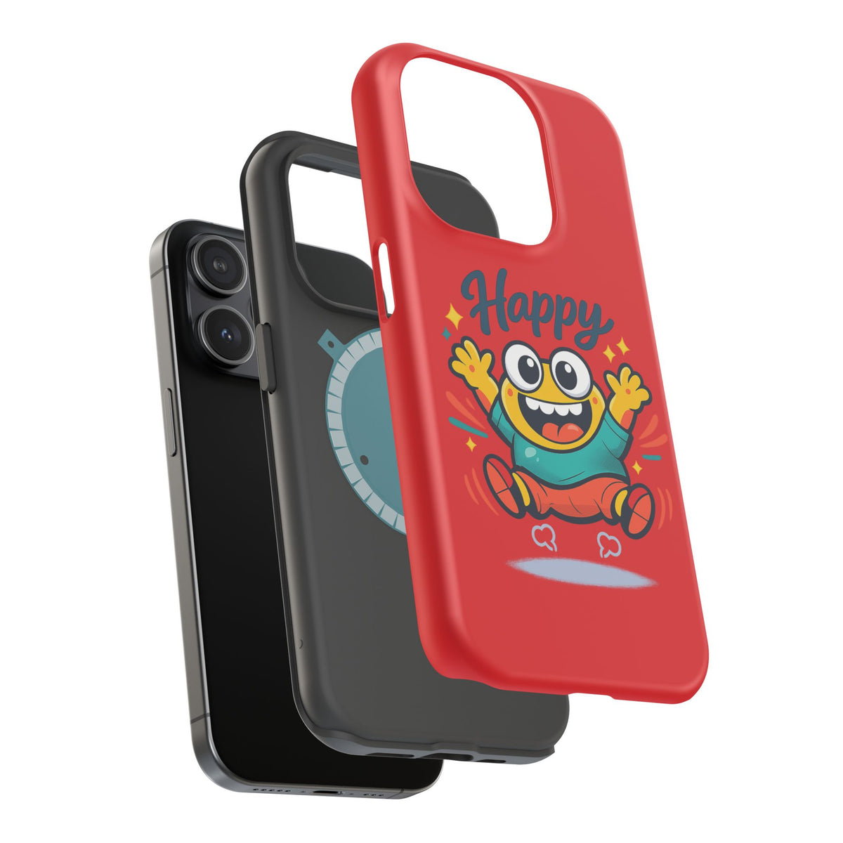 Happy Monster Magnetic Protective Phone Case Red