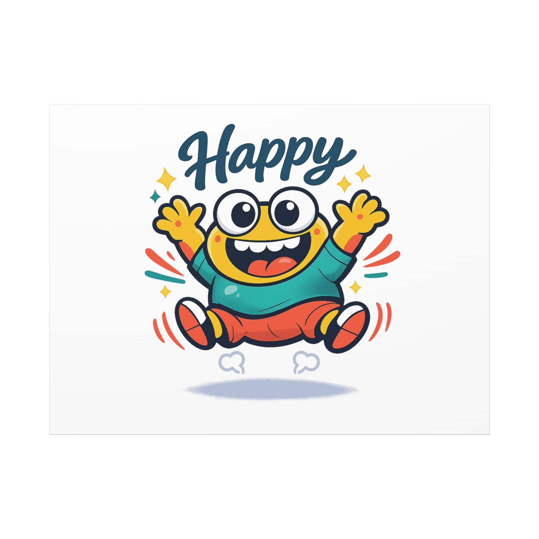 Happy Blob Cartoon Canvas | Bold Cartoon, Thick Outline, Kawaii Minimal