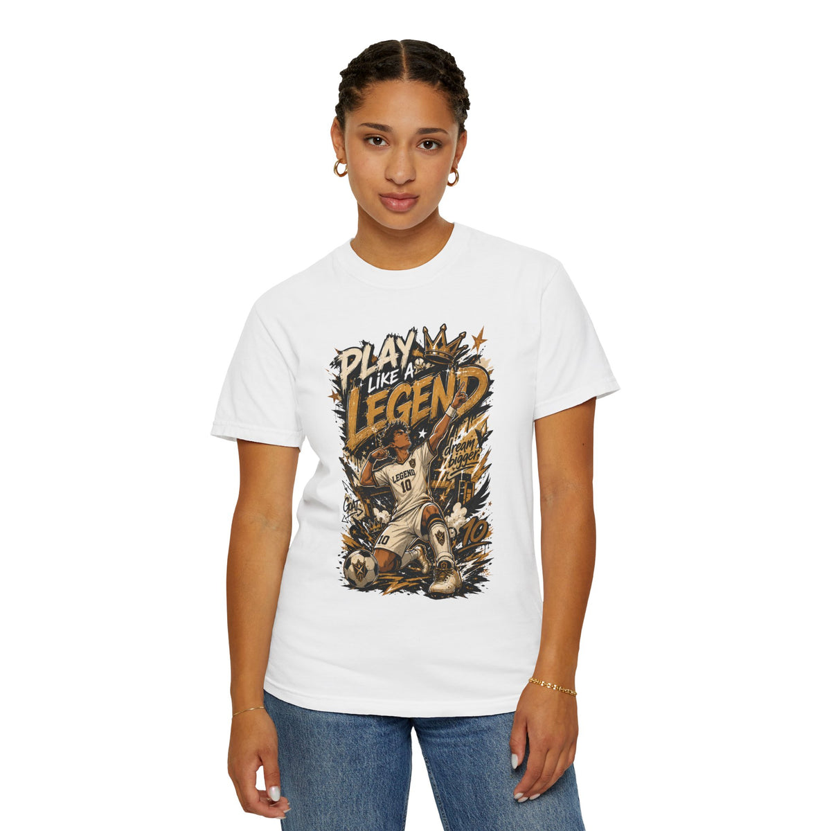 Play Like a Legend Soccer T Shirt Vintage Goal Celebration Graphic Tee