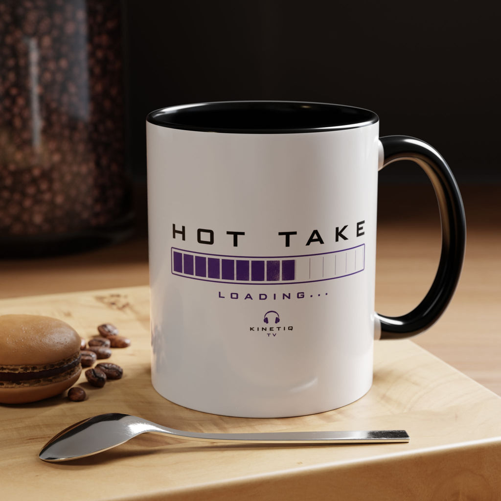 Accent Coffee Mug — "Hot Take Loading" Progress Bar Coffee Mug