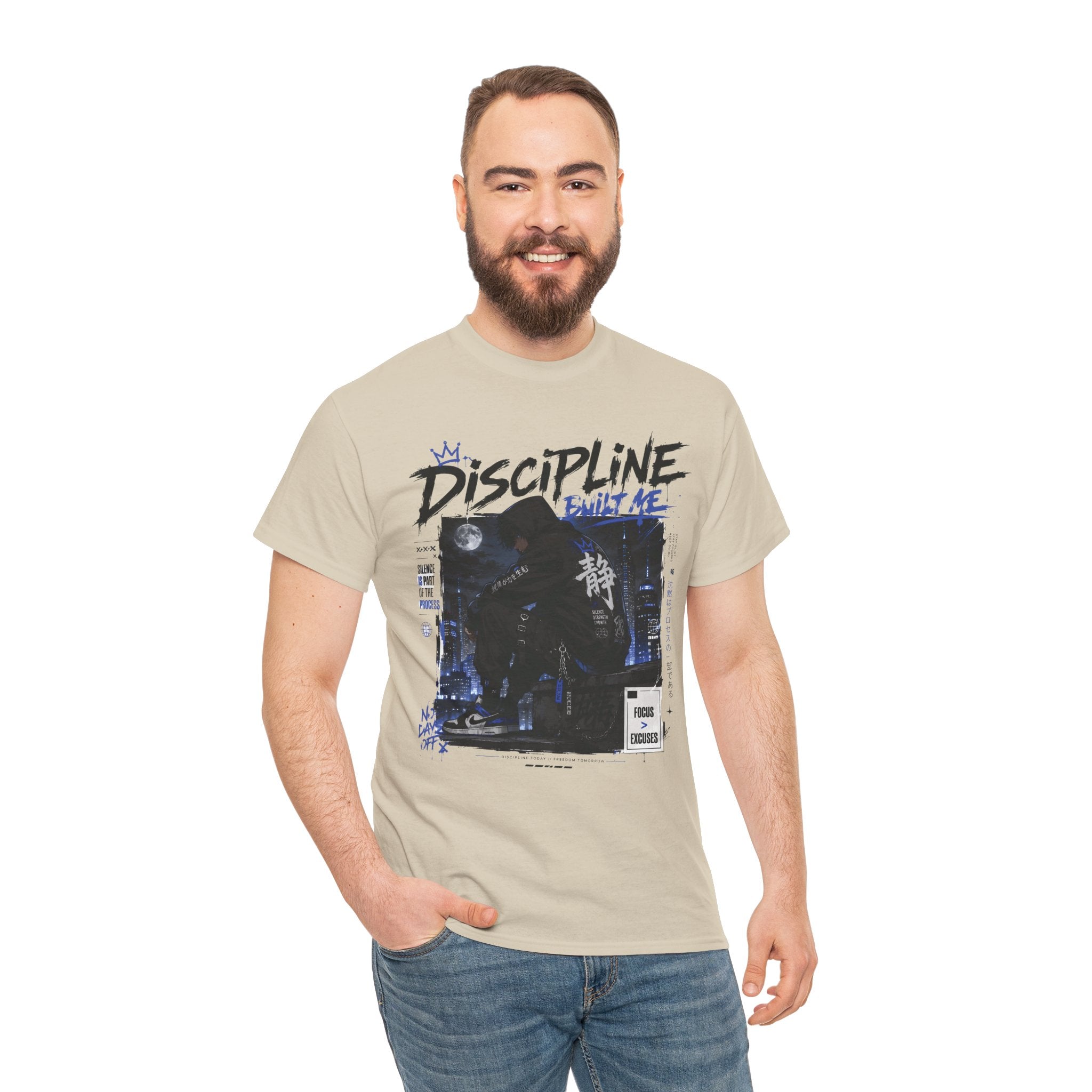 Discipline Anime Graphic Tee — Night Samurai Streetwear