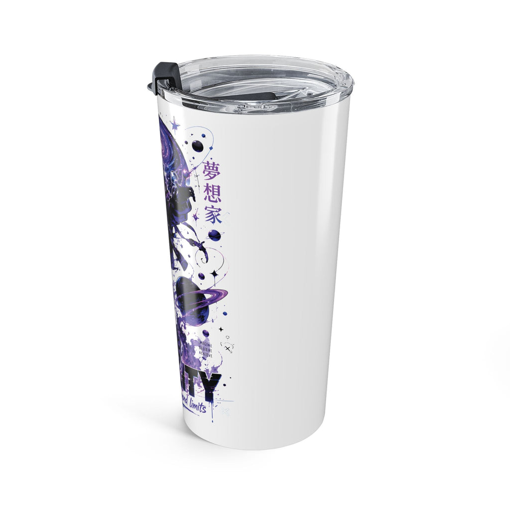 20oz Space Skateboarder Tumbler – “You Imagine Creates Reality” Inspirational Travel Mug