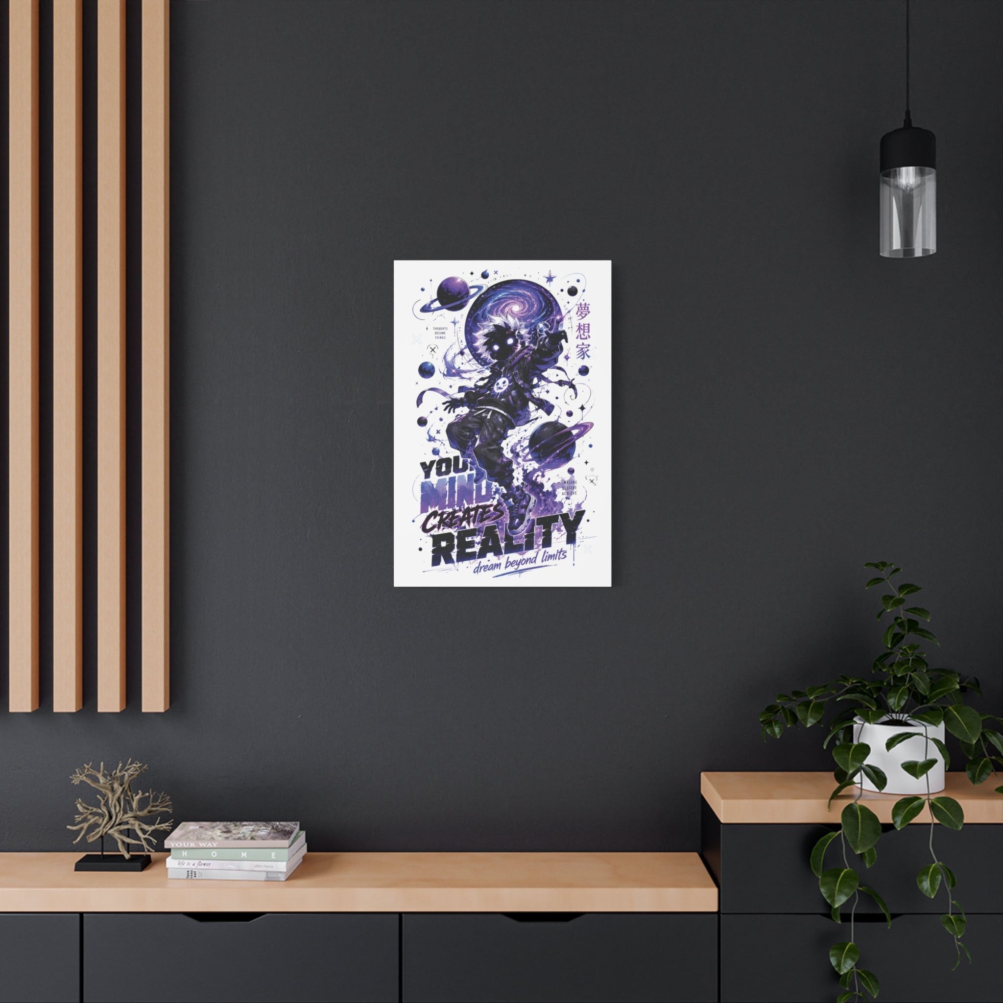 Space Astronaut Canvas Print — “You Mind Creates Reality” Inspirational Wall Art
