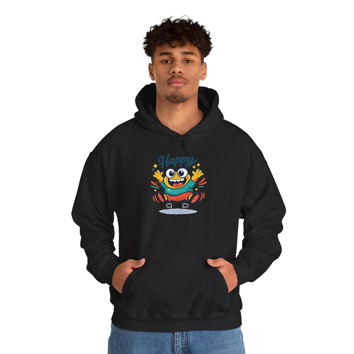 Happy Blob Cartoon Hoodie Kawaii Mood Graphic