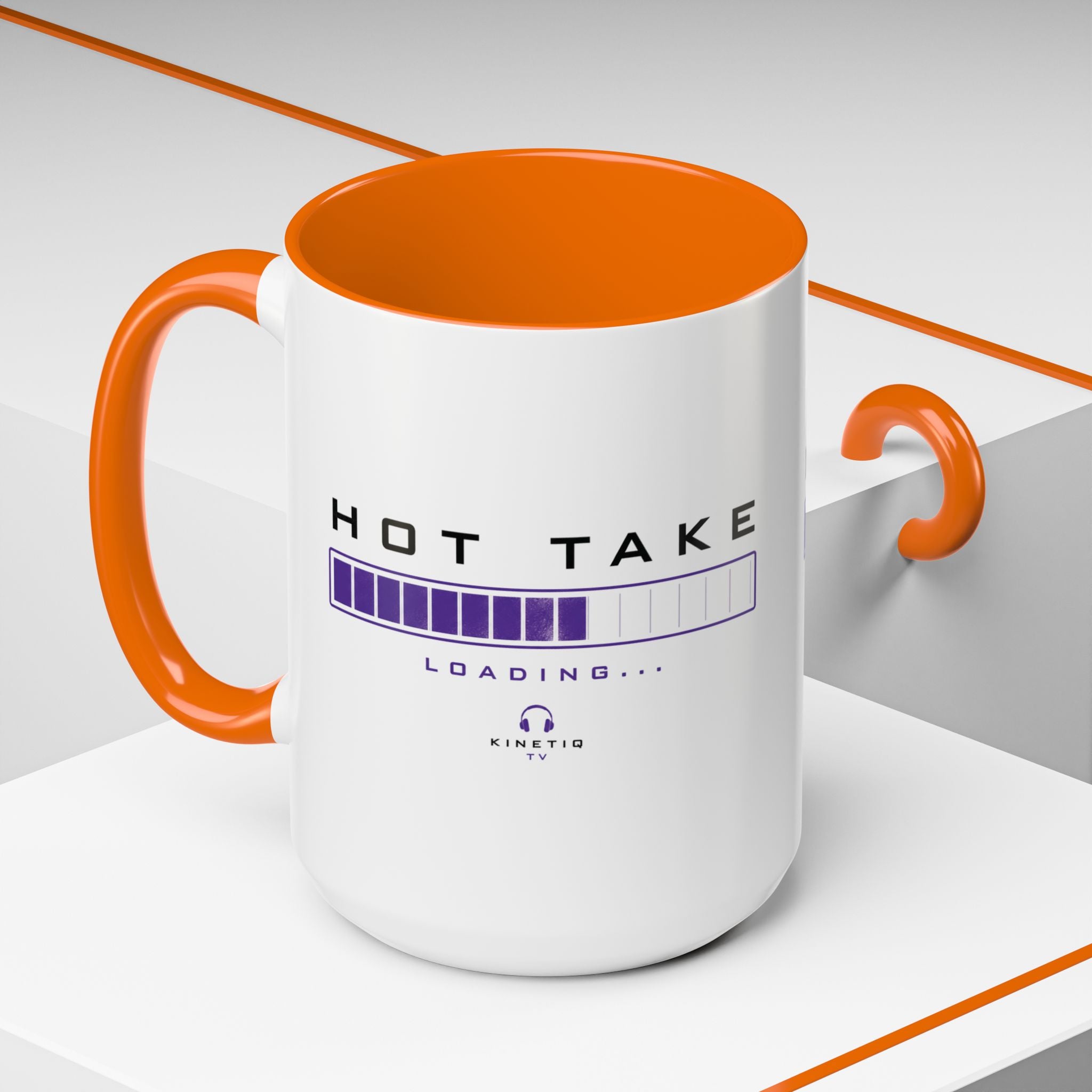 Accent Coffee Mug — "Hot Take Loading" Progress Bar Coffee Mug