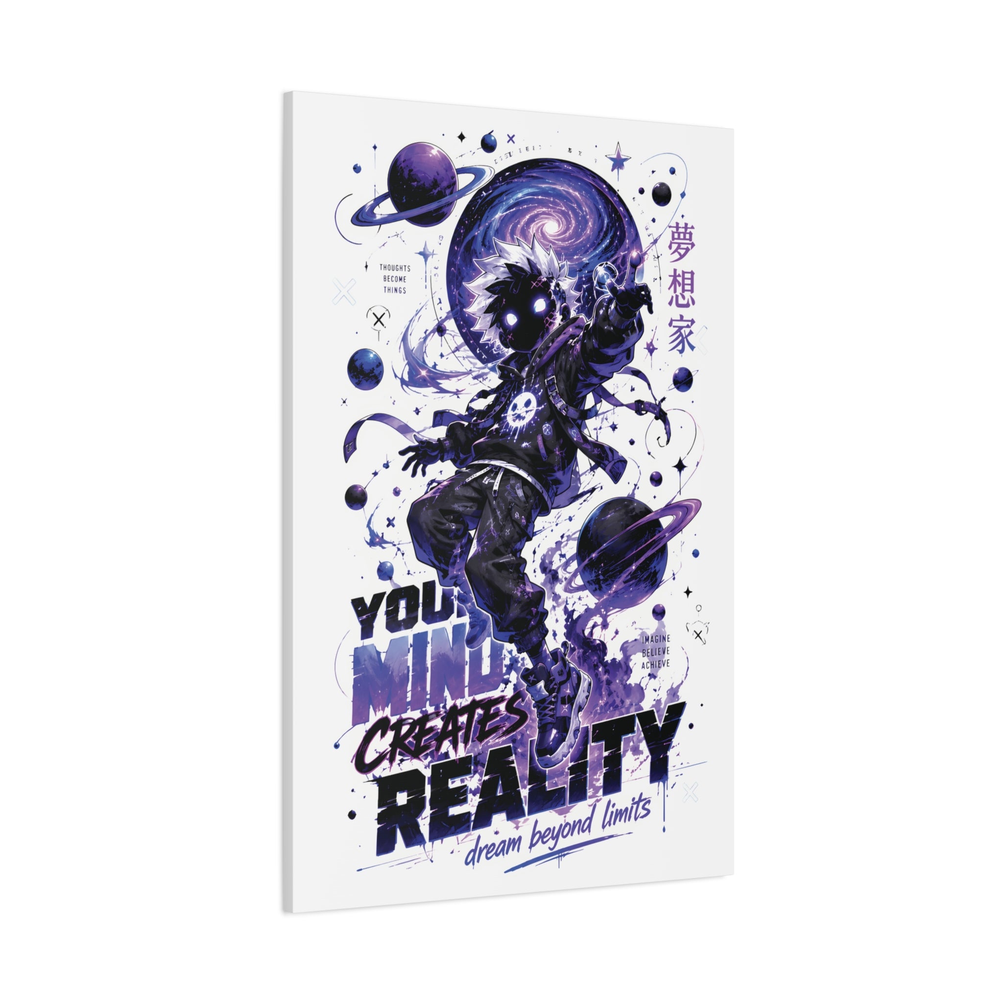 Space Astronaut Canvas Print — “You Mind Creates Reality” Inspirational Wall Art