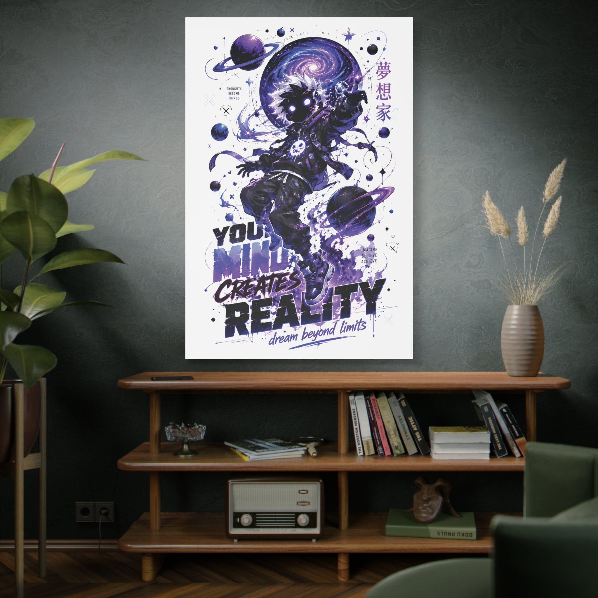 Space Astronaut Canvas Print — “You Mind Creates Reality” Inspirational Wall Art