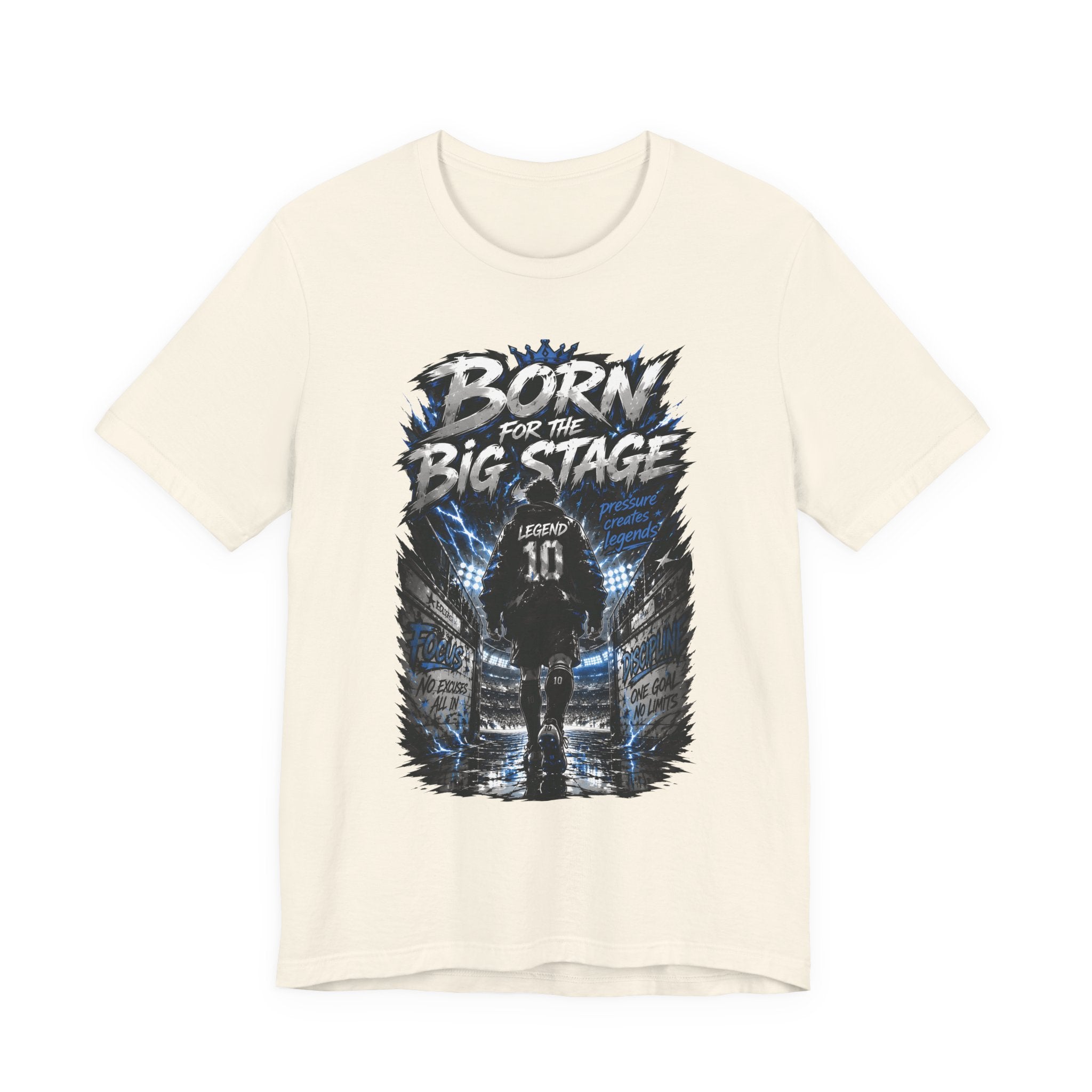 Soccer Player T‑Shirt — "Born for the Big Stage" Football Match Tee