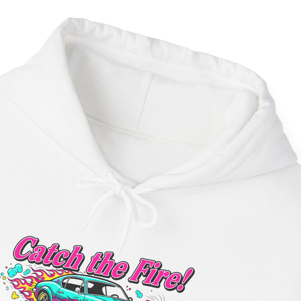 Retro Cartoon Dragster Hoodie – Vintage Racing Flame Graphic Pullover